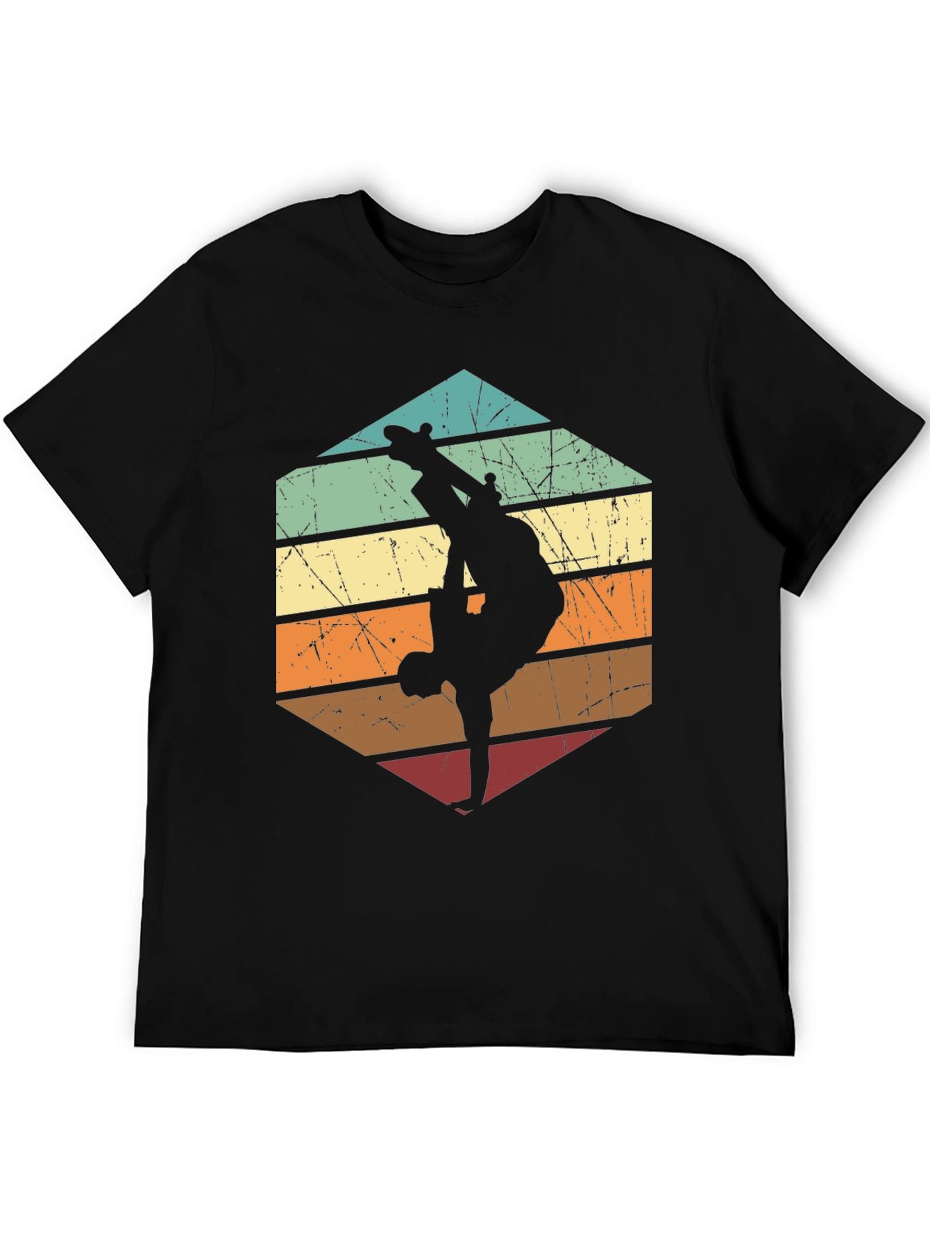 Retro Skateboard Silhouette Graphic Tee