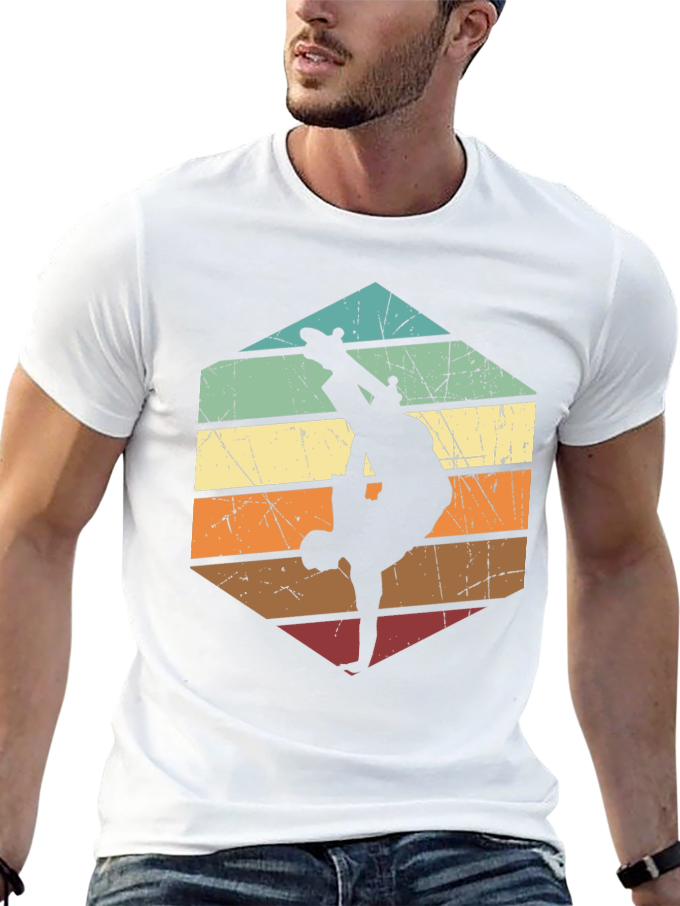 Retro Skateboard Silhouette Graphic Tee