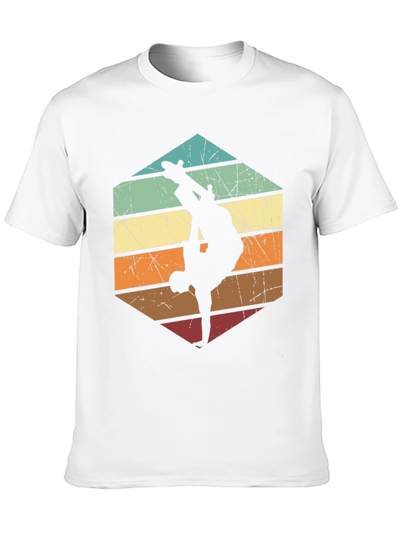 Retro Skateboard Silhouette Graphic Tee