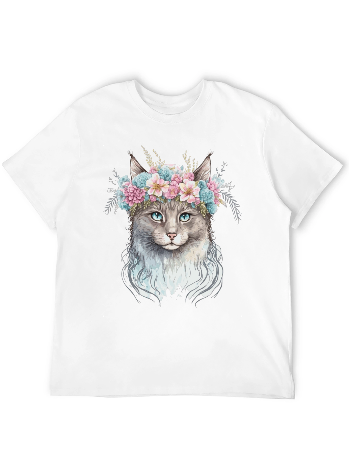 Floral Cat T-Shirt - Unique Design