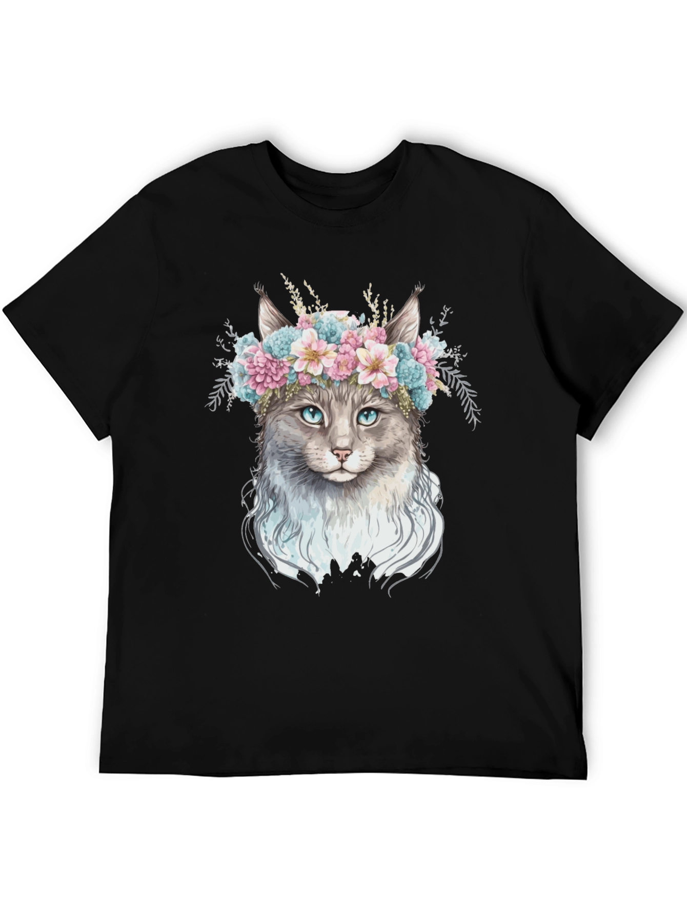 Floral Cat T-Shirt - Unique Design