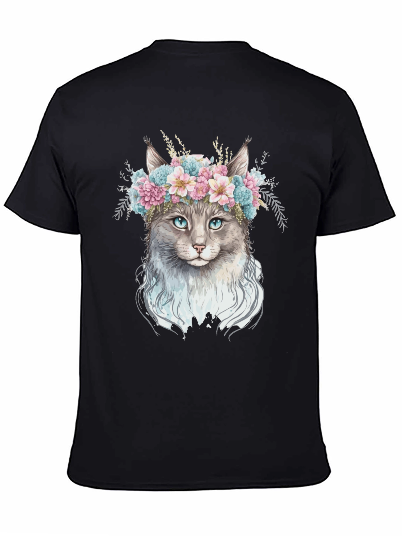 Floral Cat T-Shirt - Unique Design