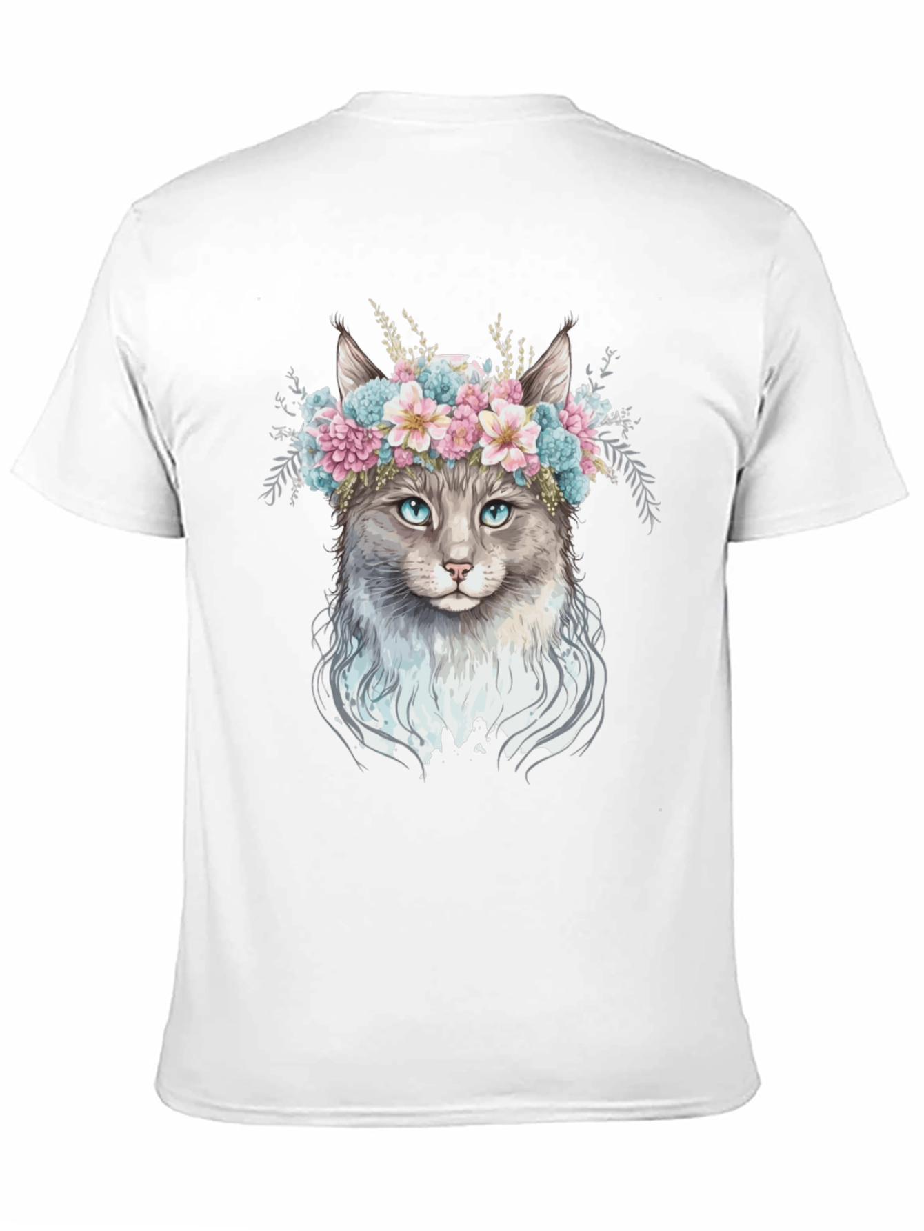 Floral Cat T-Shirt - Unique Design