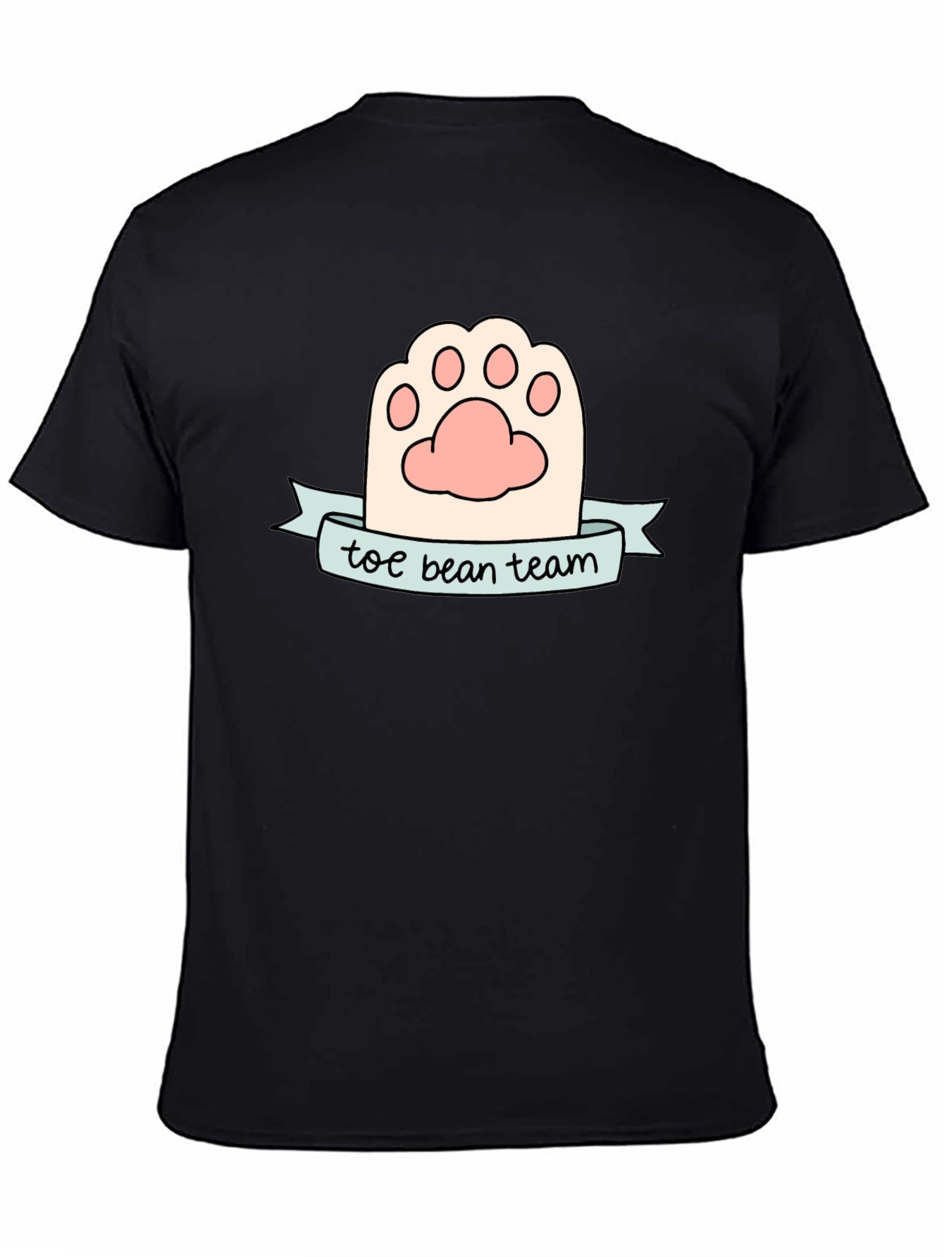 Toe Bean Team Black T-Shirt Cute Cat Paw Tee