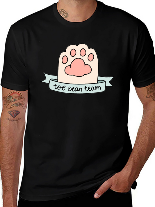 Toe Bean Team Black T-Shirt Cute Cat Paw Tee