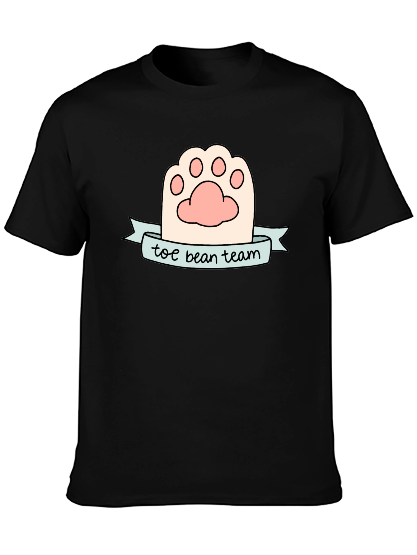 Toe Bean Team Black T-Shirt Cute Cat Paw Tee