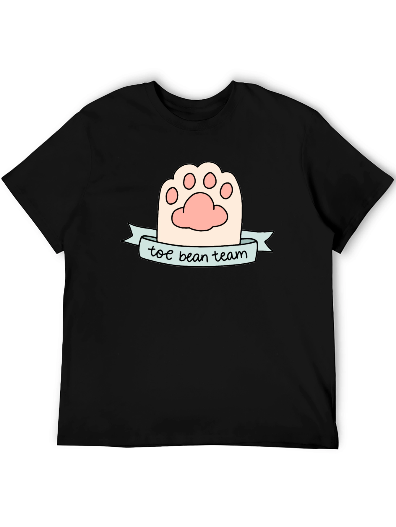 Toe Bean Team Black T-Shirt Cute Cat Paw Tee