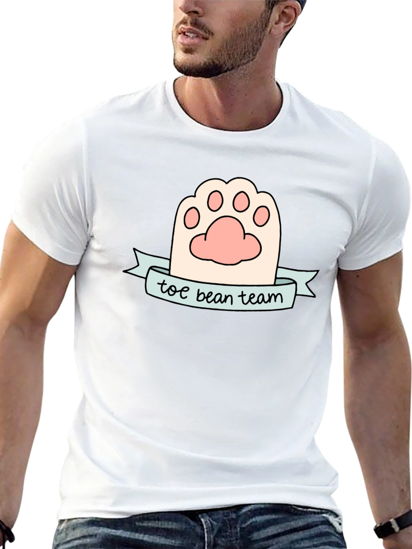 Toe Bean Team Black T-Shirt Cute Cat Paw Tee