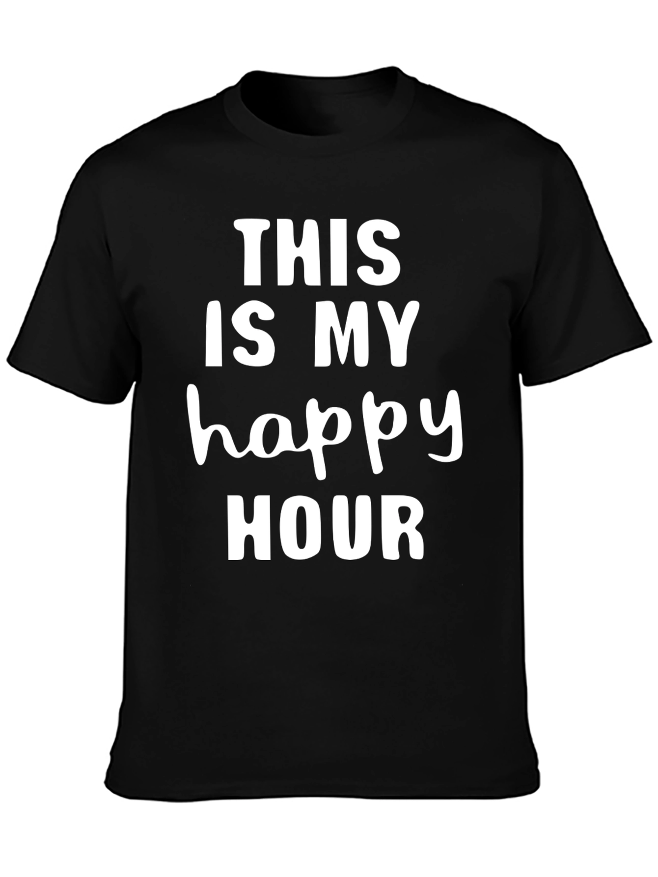 This Is My Happy Hour Graphic Tee - Black