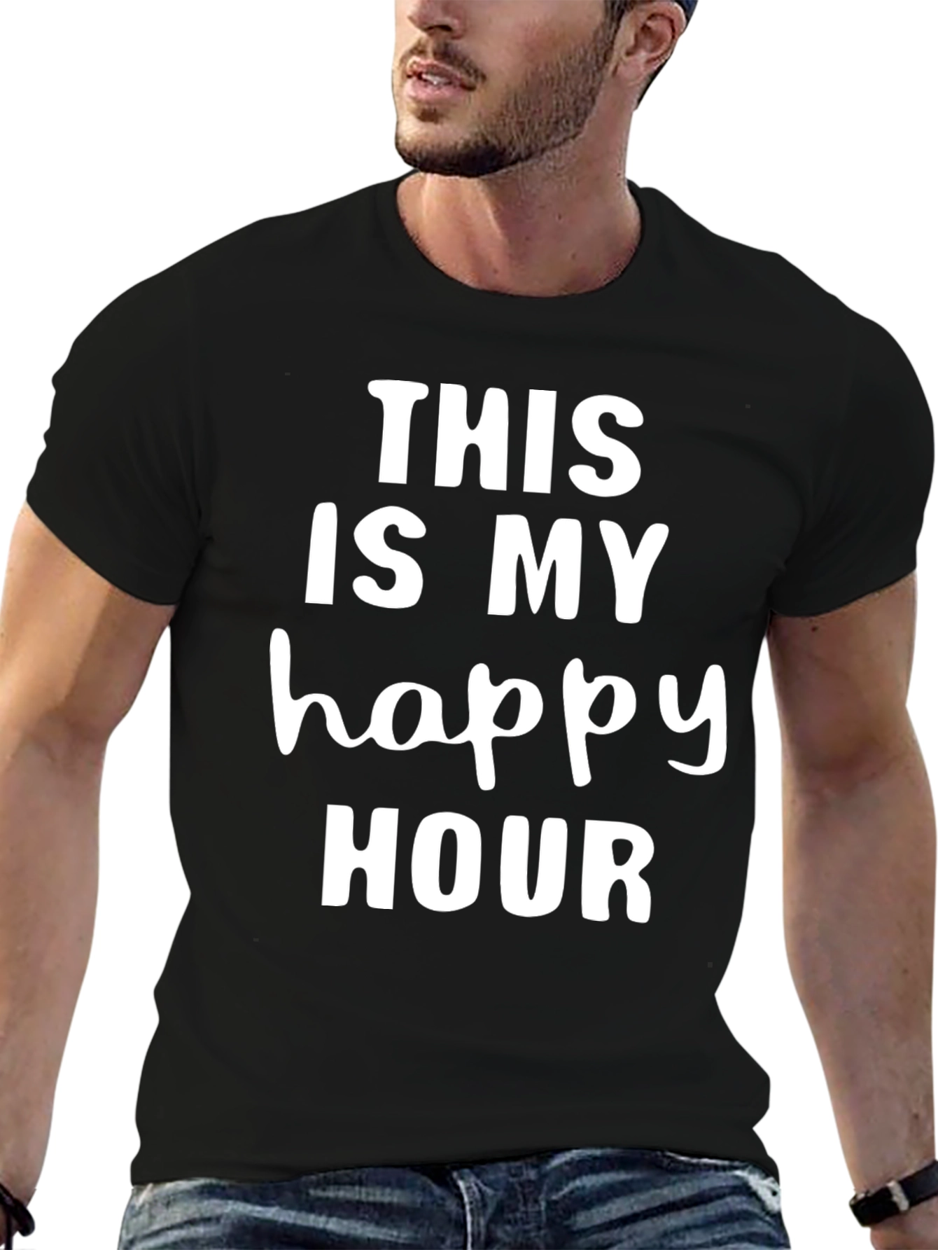 This Is My Happy Hour Graphic Tee - Black