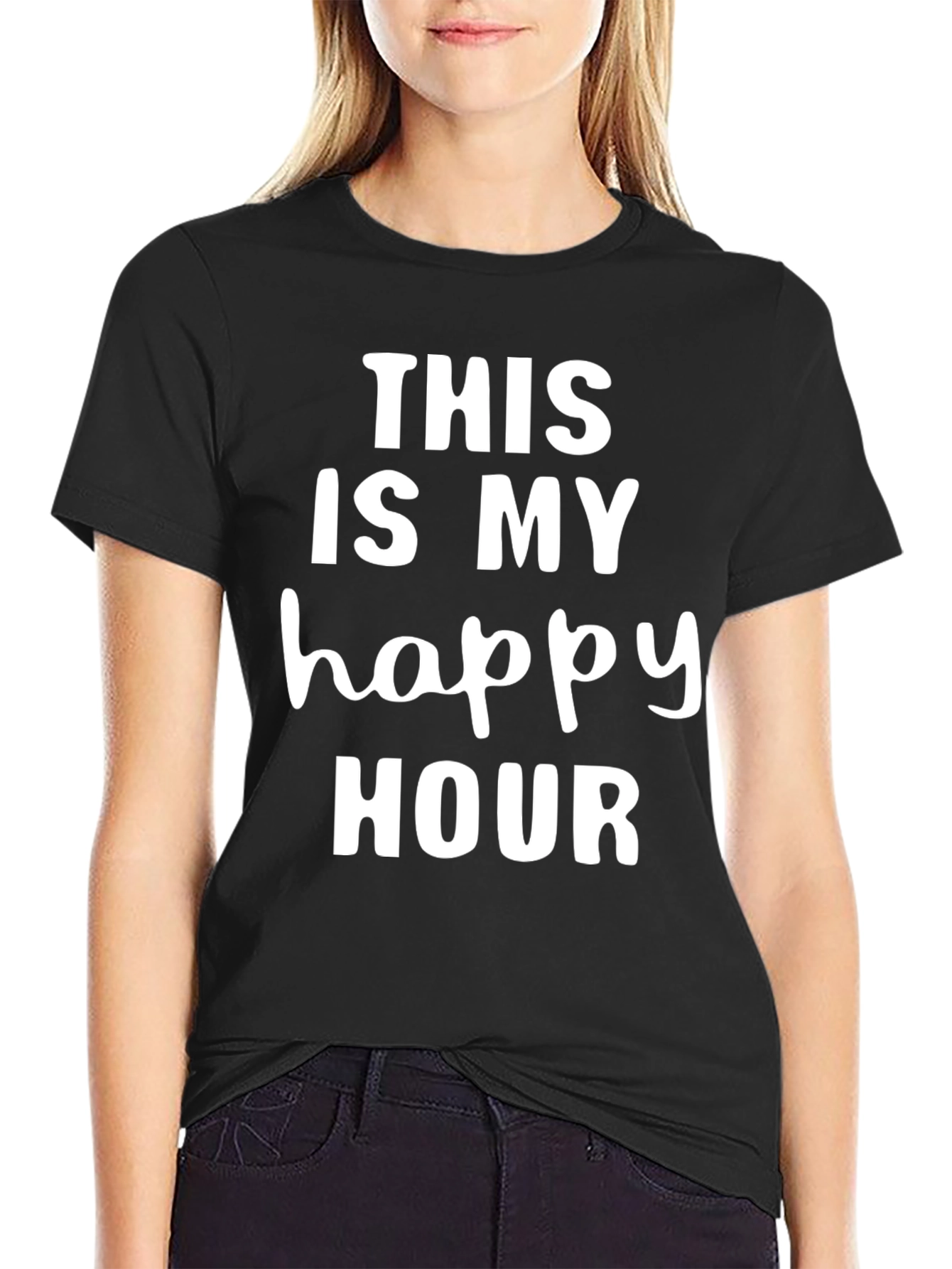 This Is My Happy Hour Graphic Tee - Black