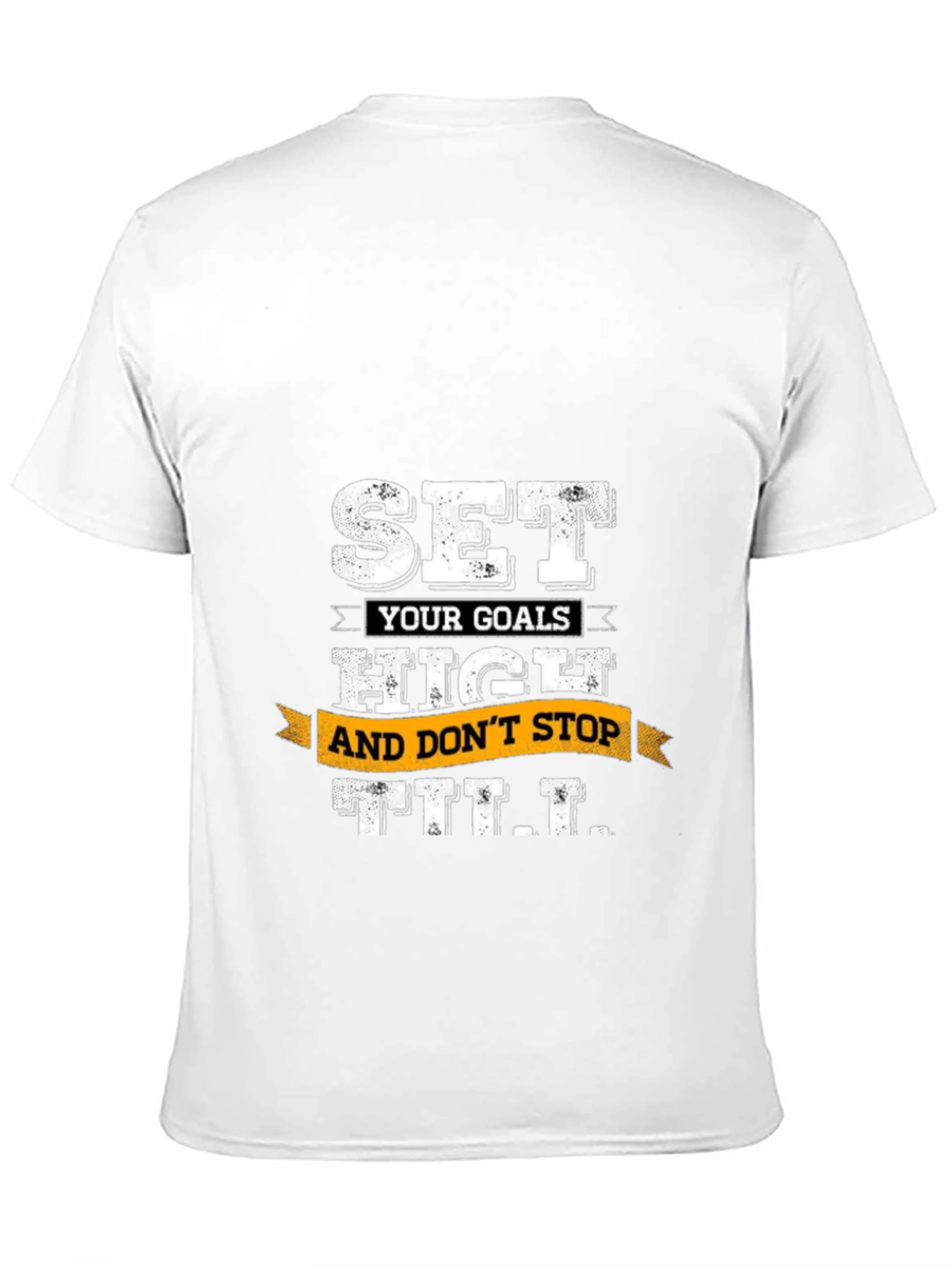 Motivational Black T-Shirt: Set Goals High