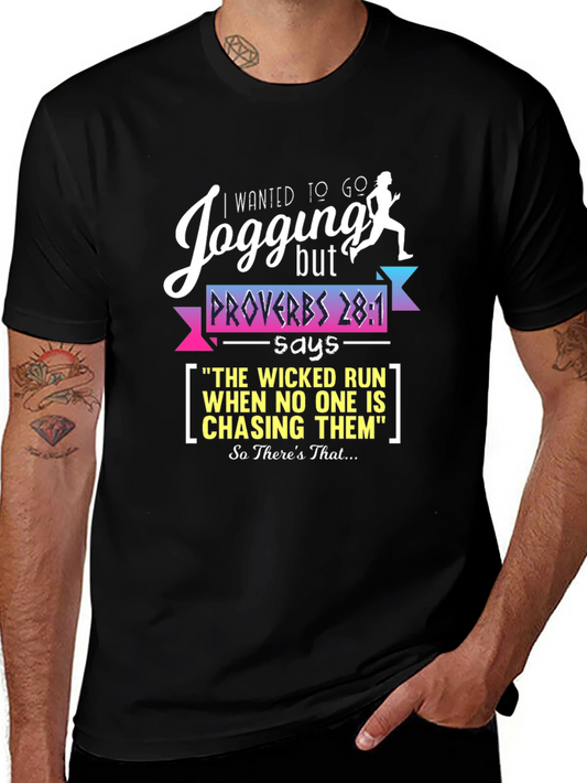 Jogging Proverbs Graphic T-Shirt