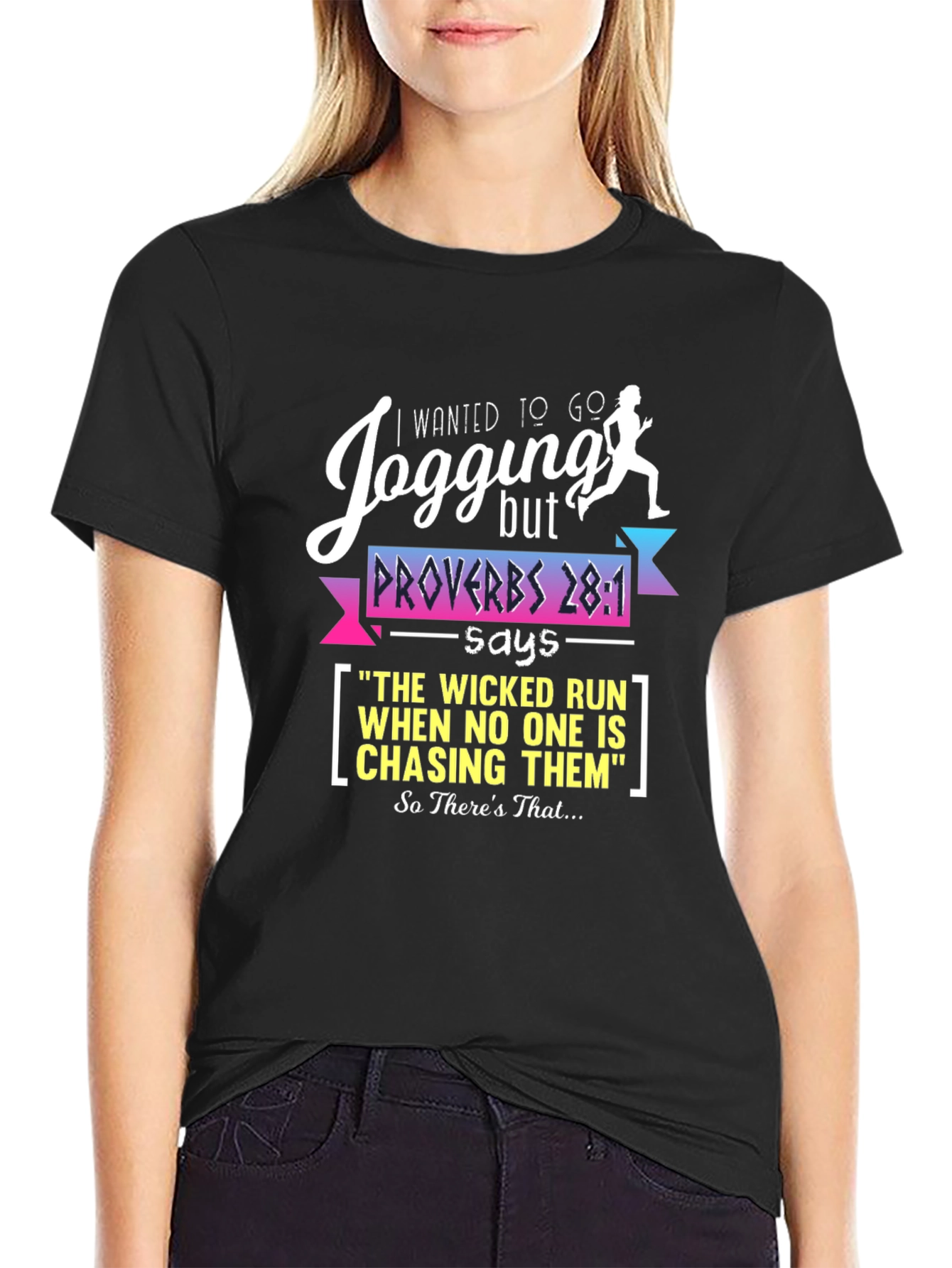 Jogging Proverbs Graphic T-Shirt