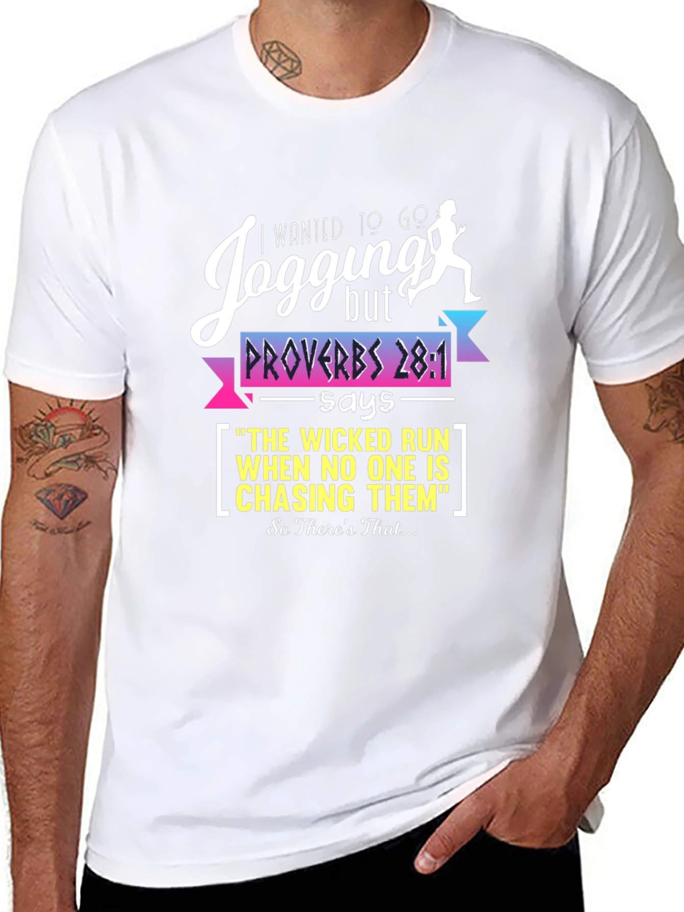 Jogging Proverbs Graphic T-Shirt