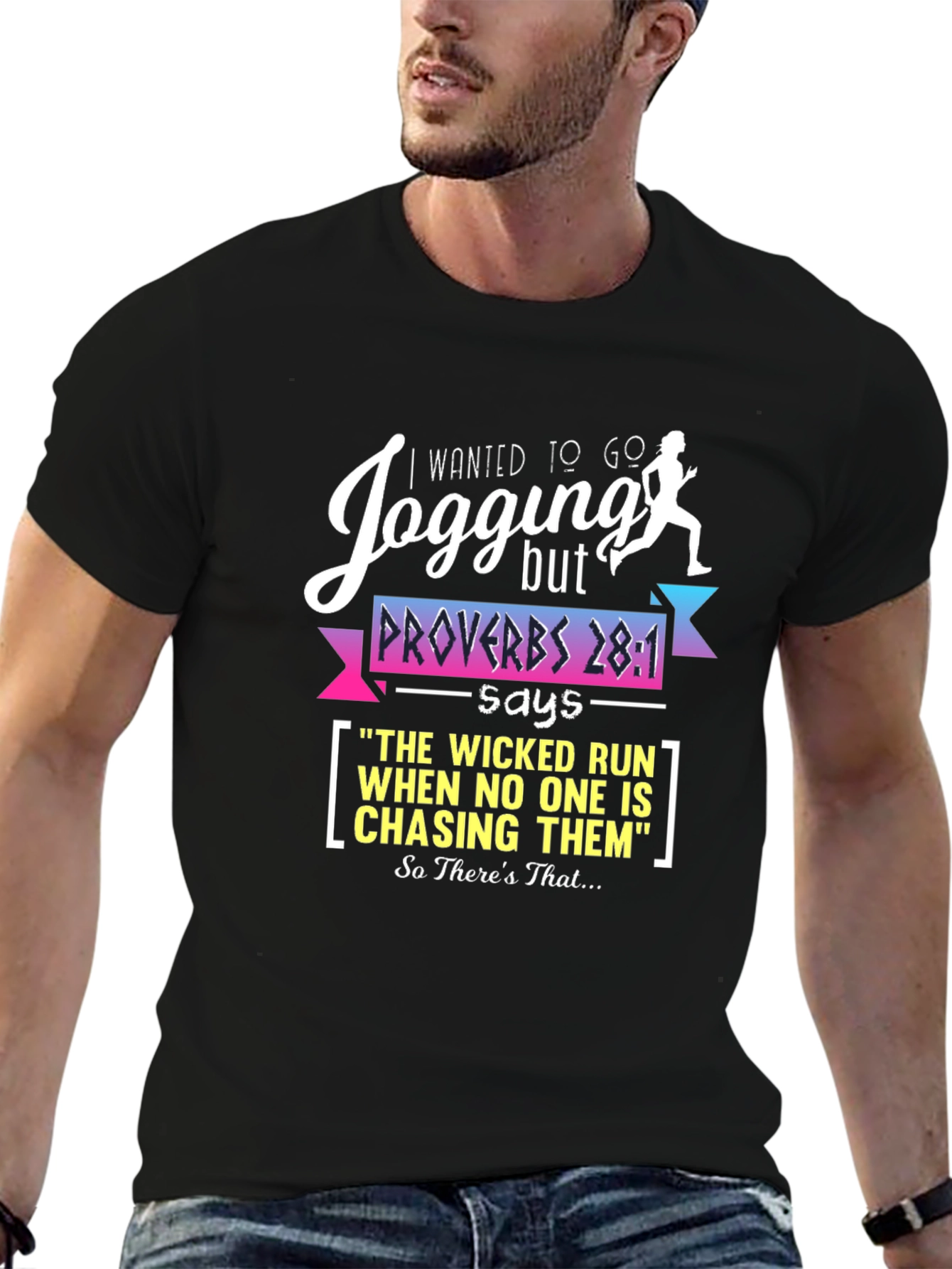 Jogging Proverbs Graphic T-Shirt