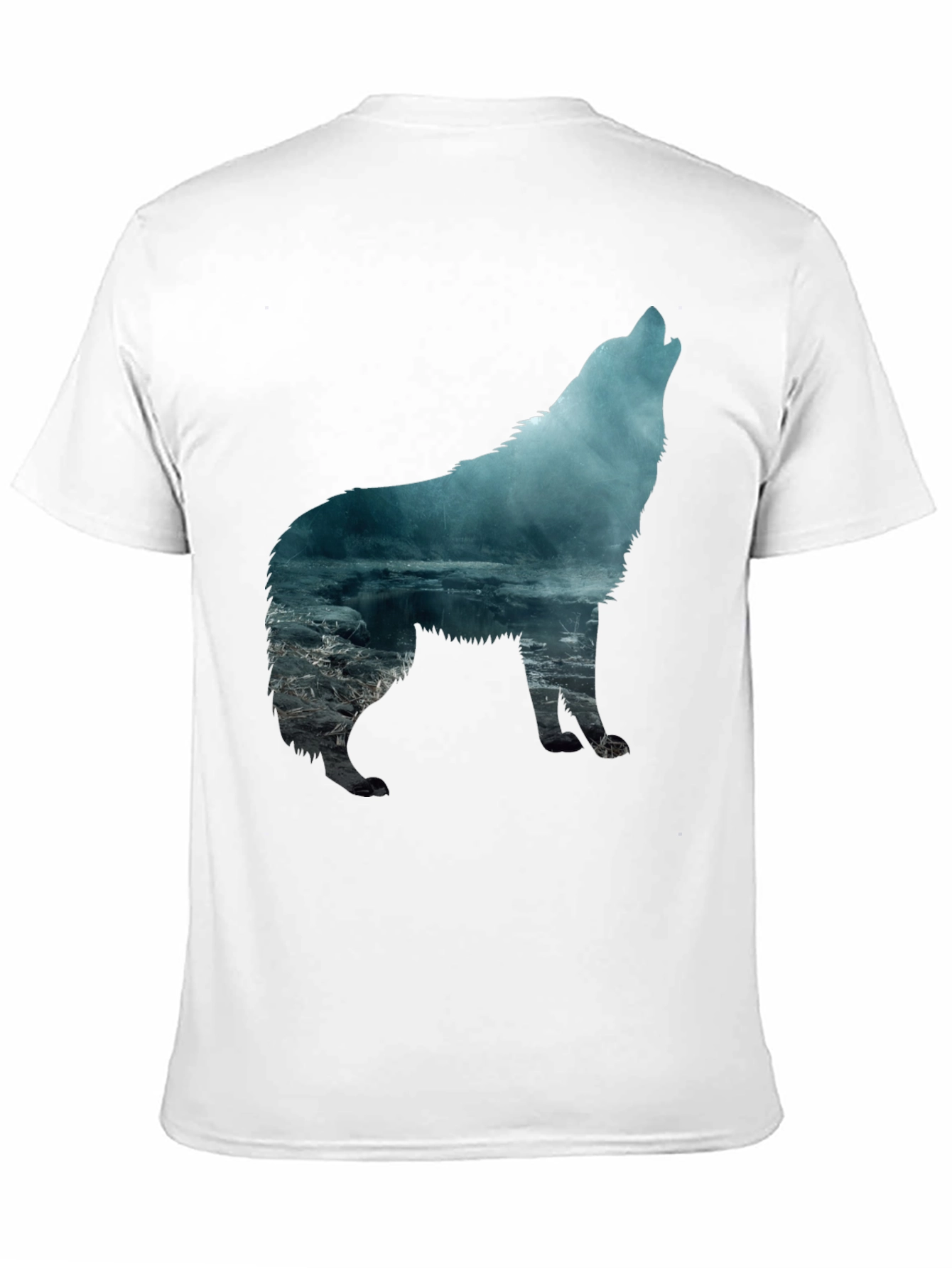 Wolf Silhouette Graphic T-Shirt - Mens Black Tee