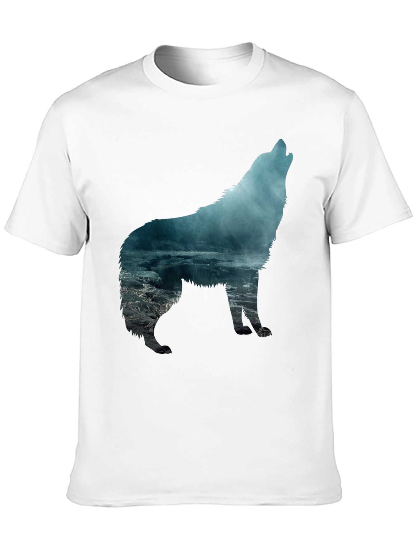 Wolf Silhouette Graphic T-Shirt - Mens Black Tee