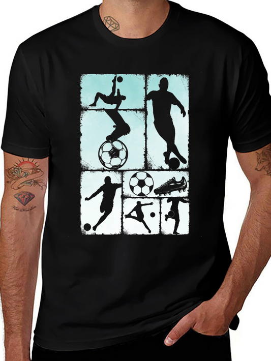 Soccer Silhouettes Black Graphic Tee