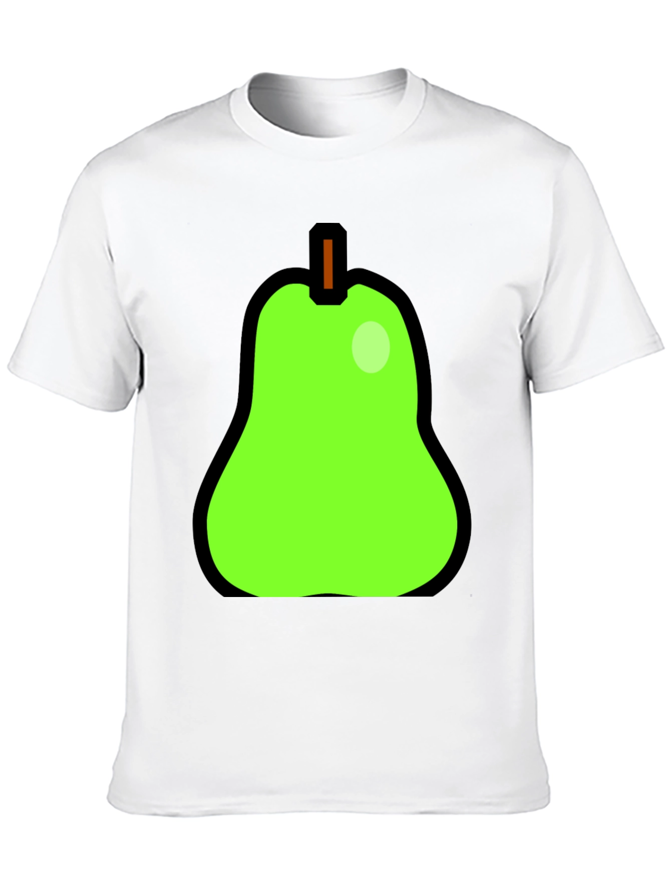 Fun Pear Graphic Print Black T-Shirt