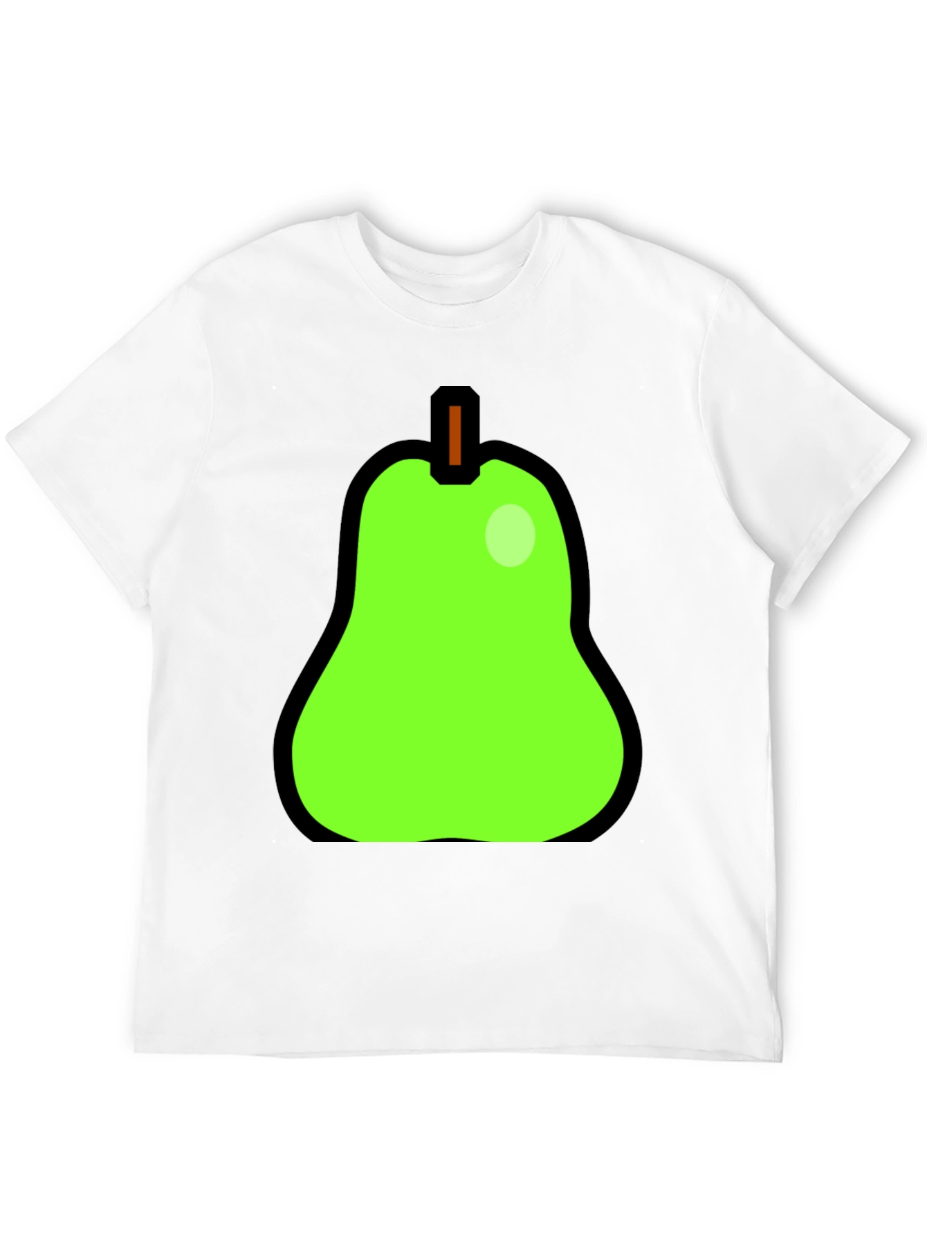 Fun Pear Graphic Print Black T-Shirt