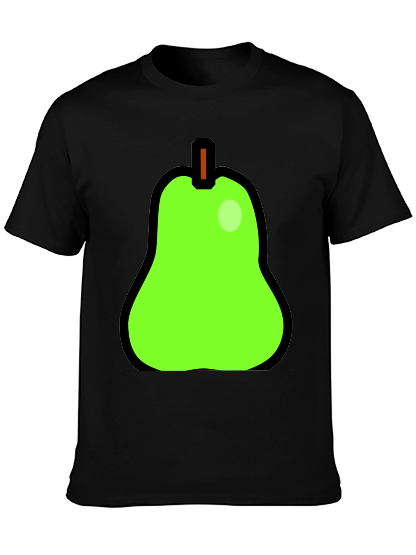 Fun Pear Graphic Print Black T-Shirt