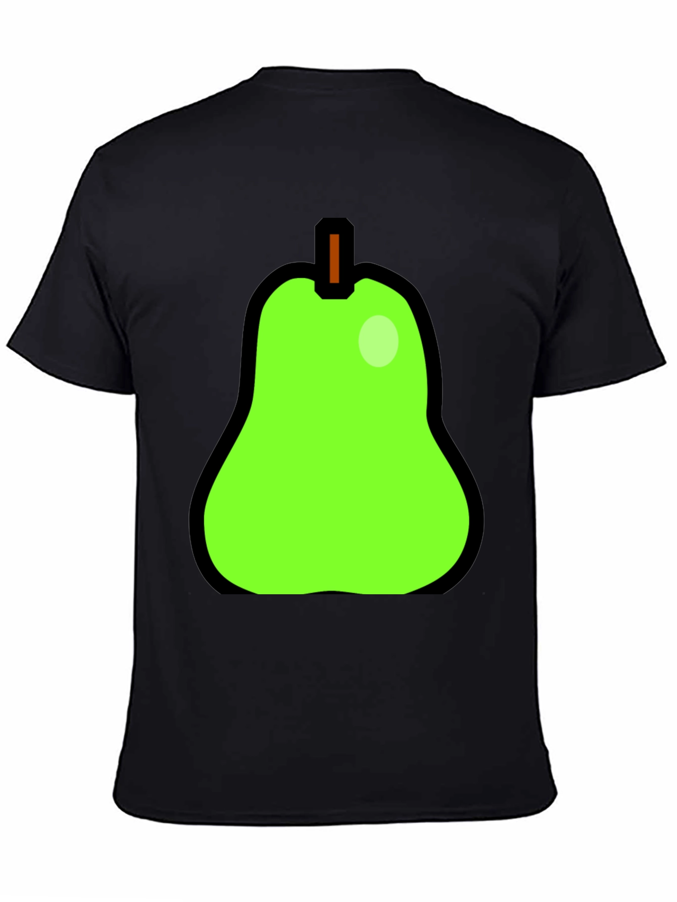 Fun Pear Graphic Print Black T-Shirt