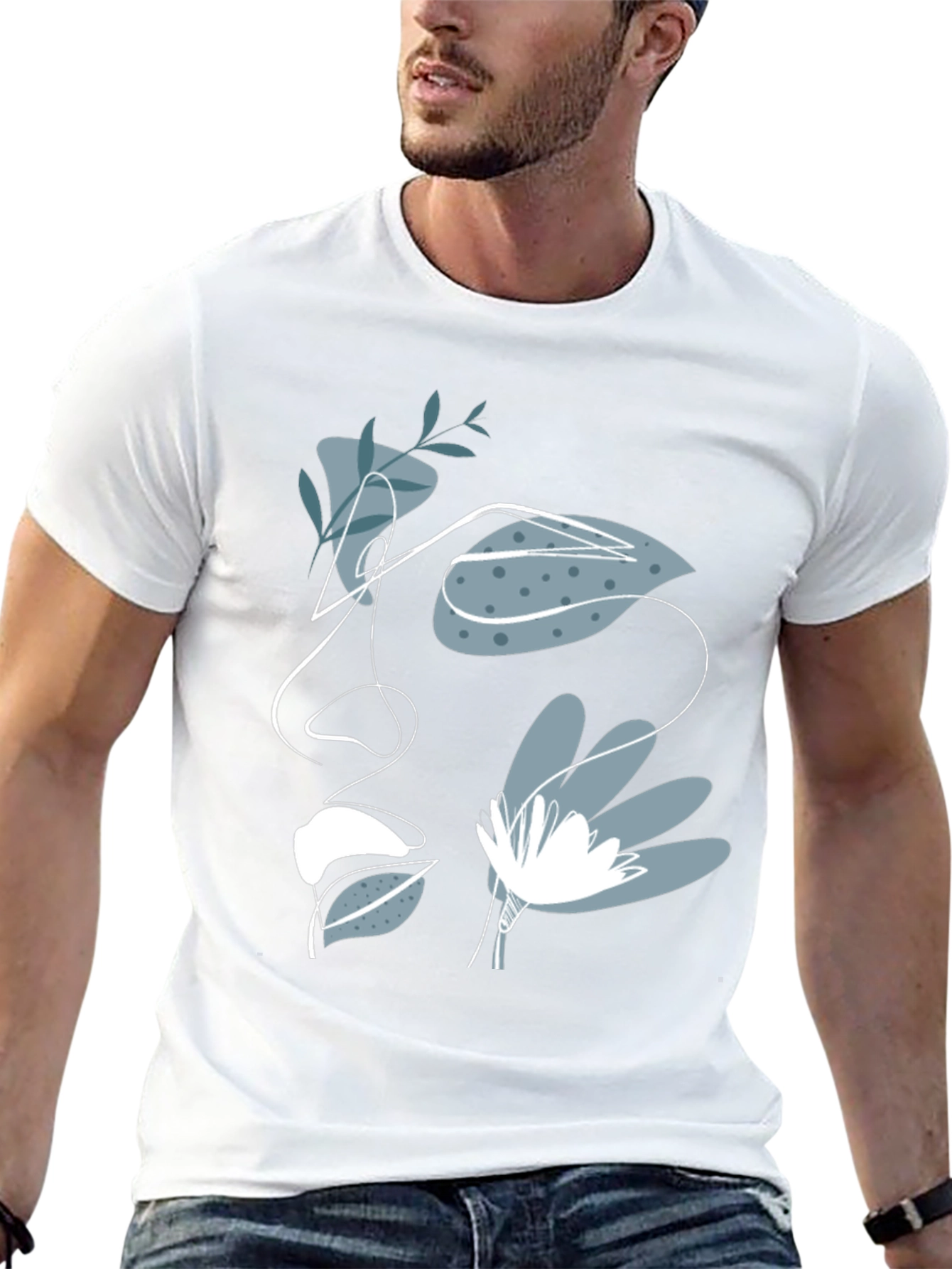 Abstract Face Graphic Tee - Modern Artistic T-Shirt