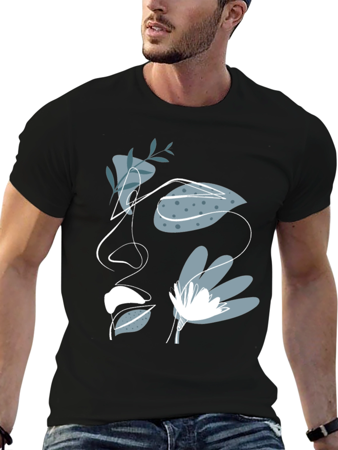Abstract Face Graphic Tee - Modern Artistic T-Shirt