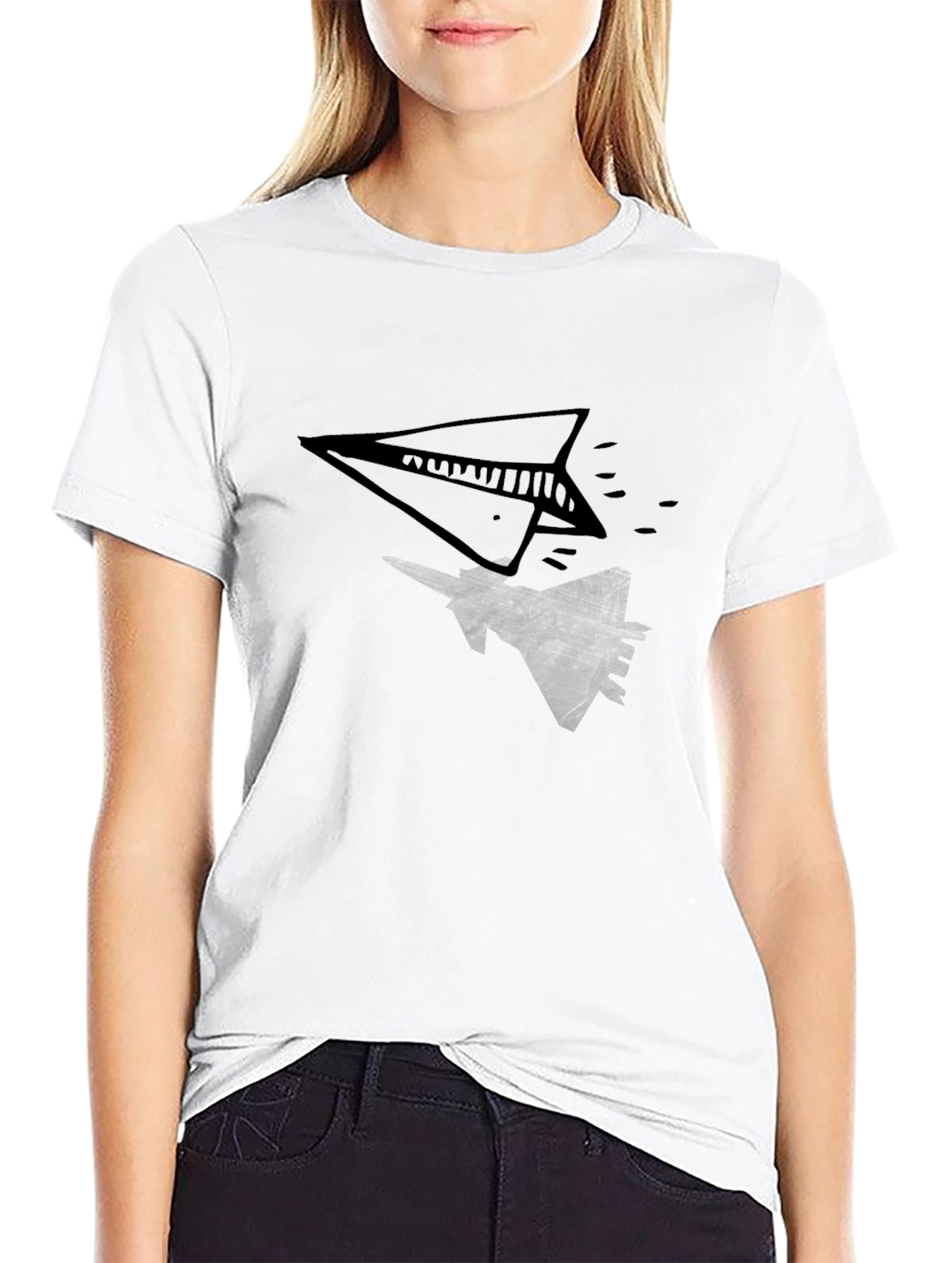 Paper Plane & Fighter Jet Graphic Tee