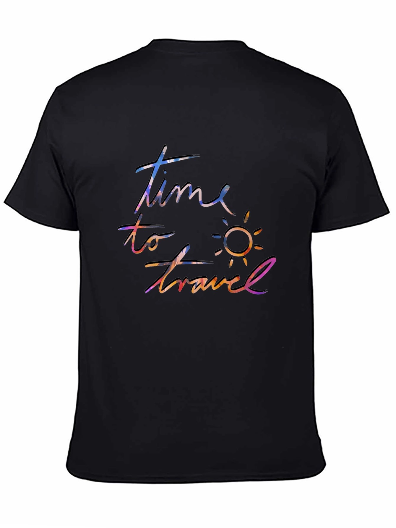 Time to Travel Black Graphic Tee