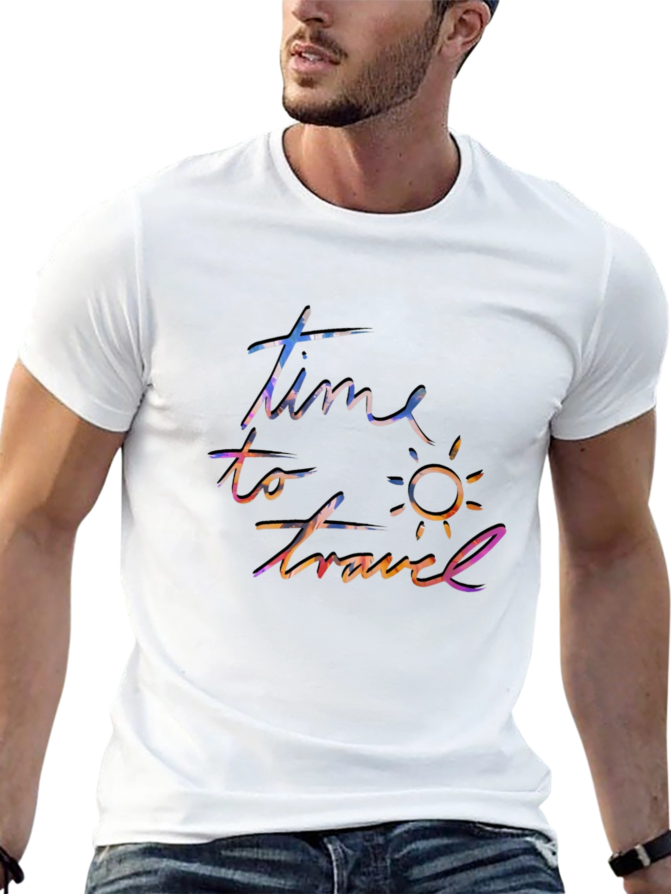 Time to Travel Black Graphic Tee