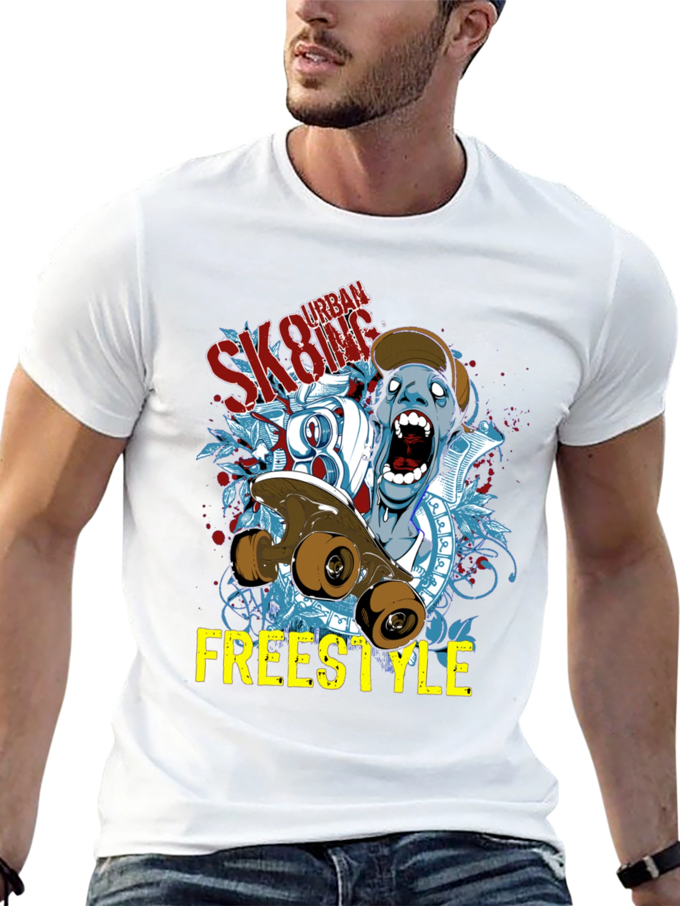 Urban Skateboarding Freestyle Graphic Tee