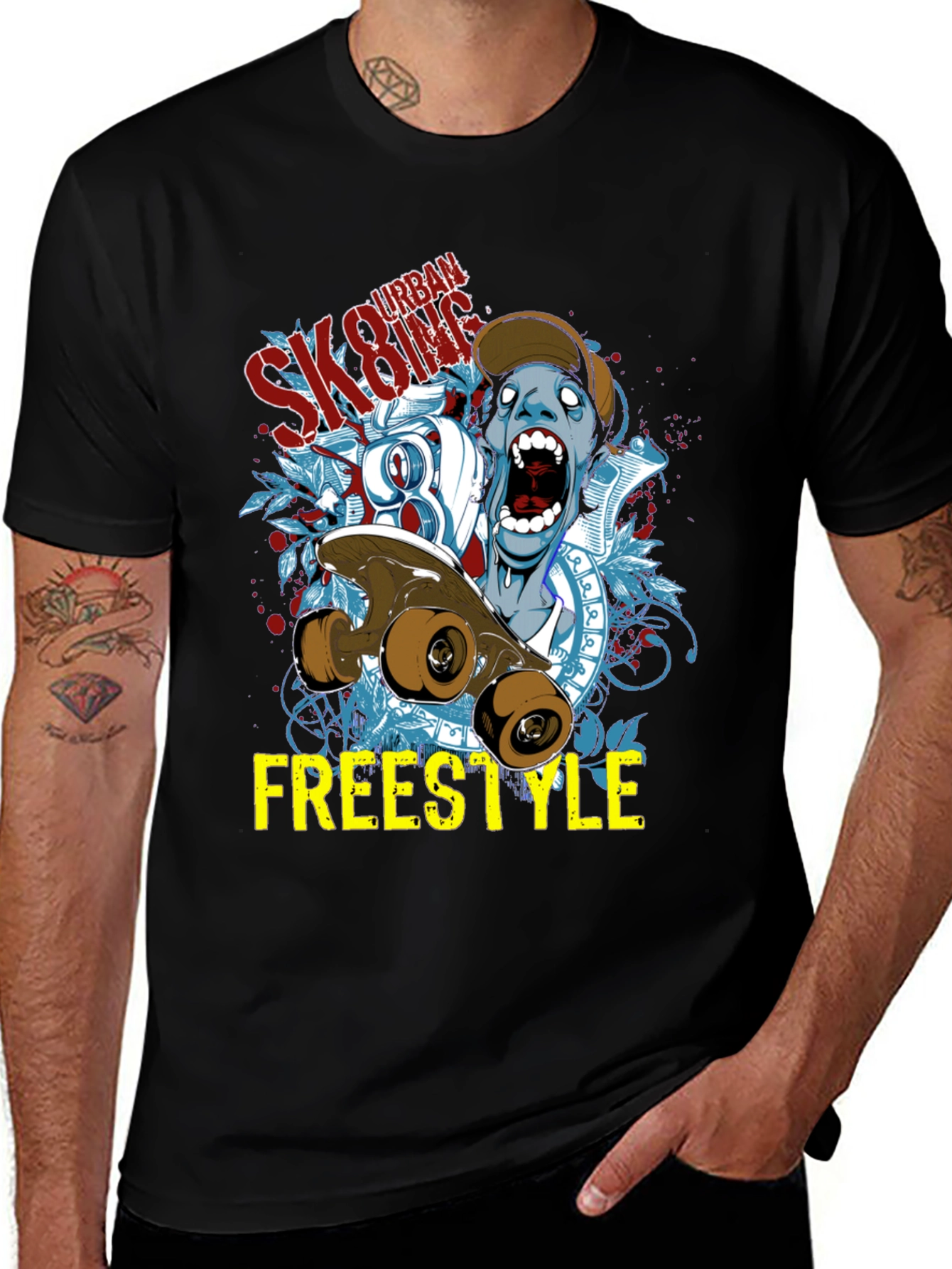 Urban Skateboarding Freestyle Graphic Tee