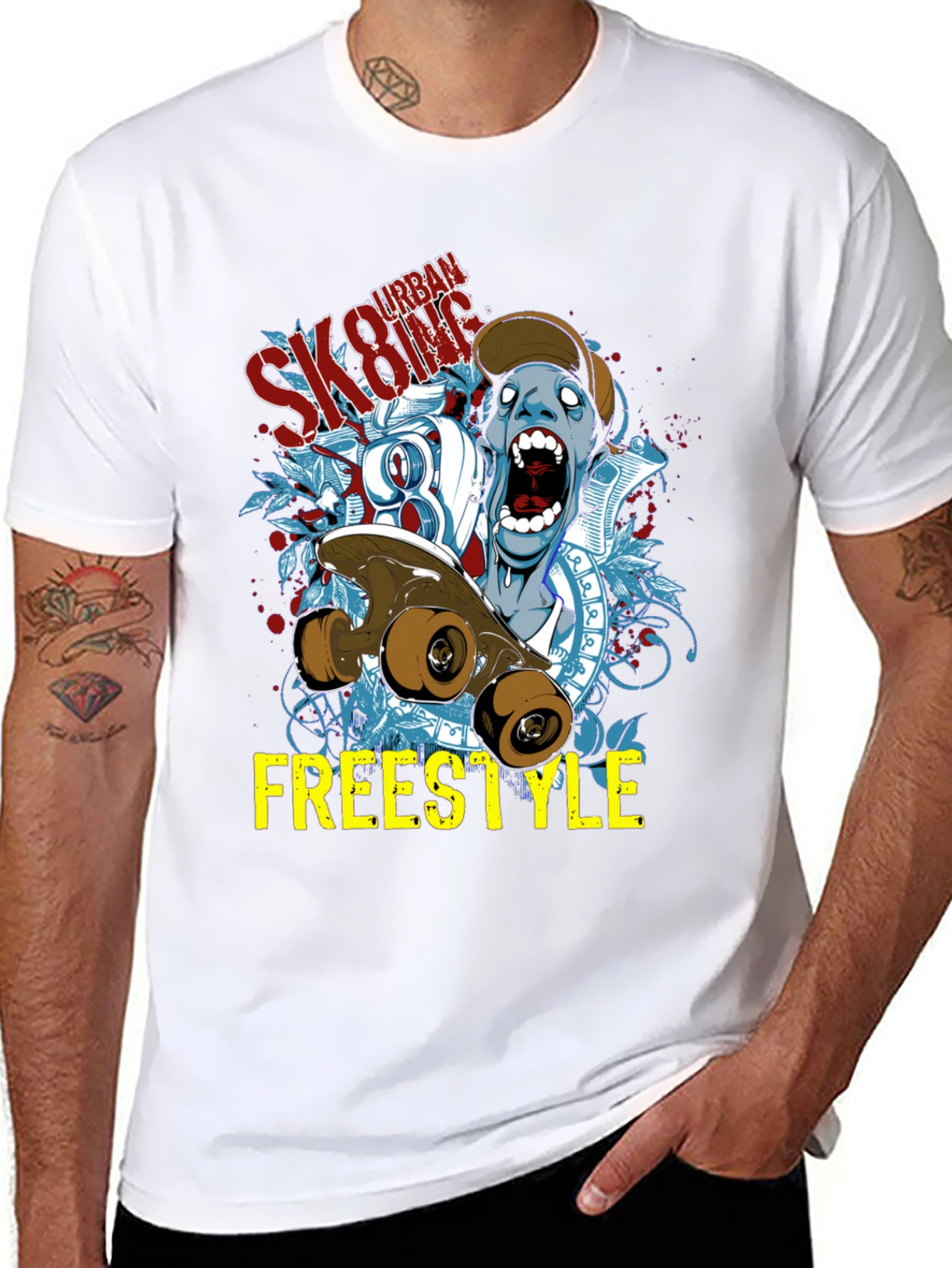 Urban Skateboarding Freestyle Graphic Tee