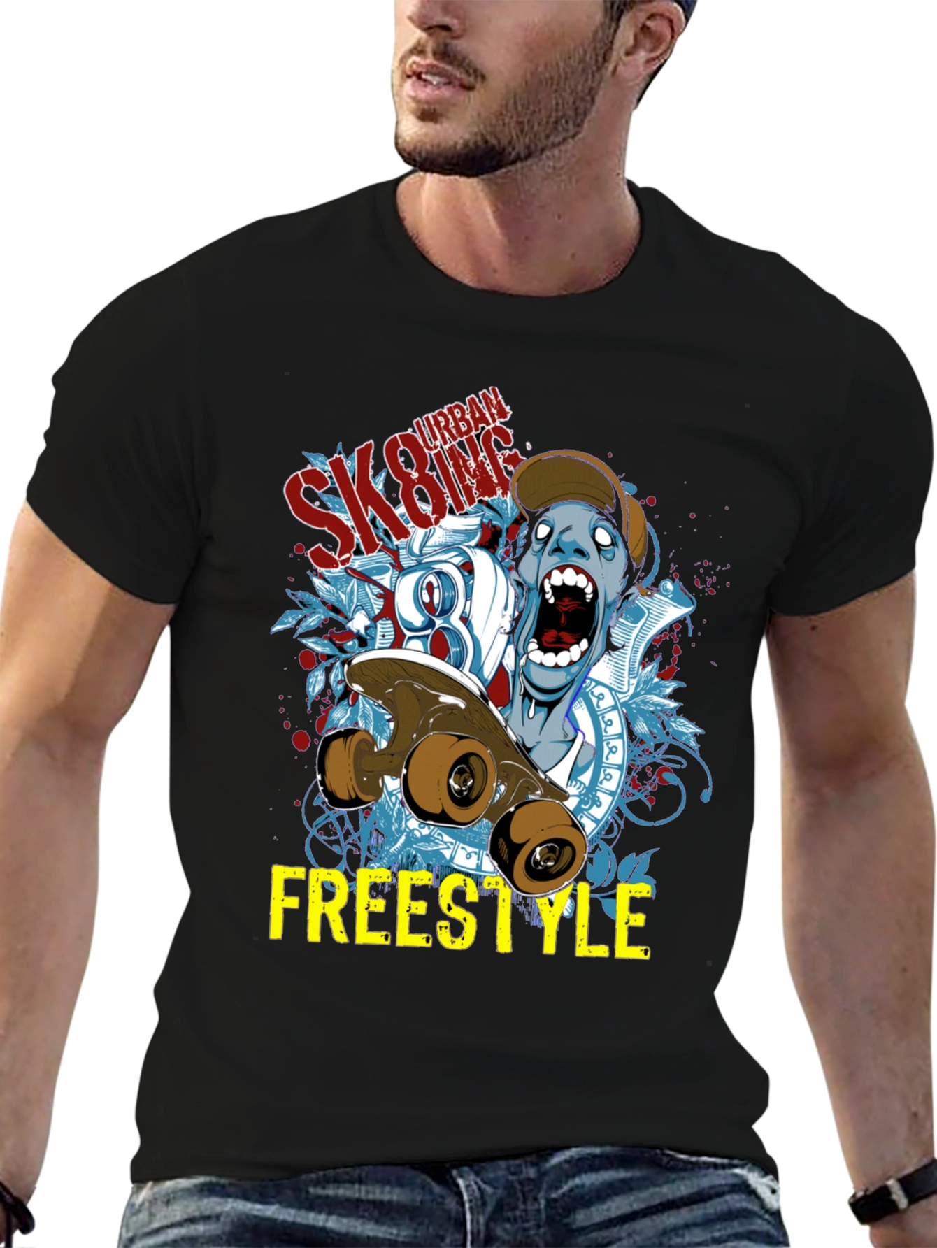 Urban Skateboarding Freestyle Graphic Tee