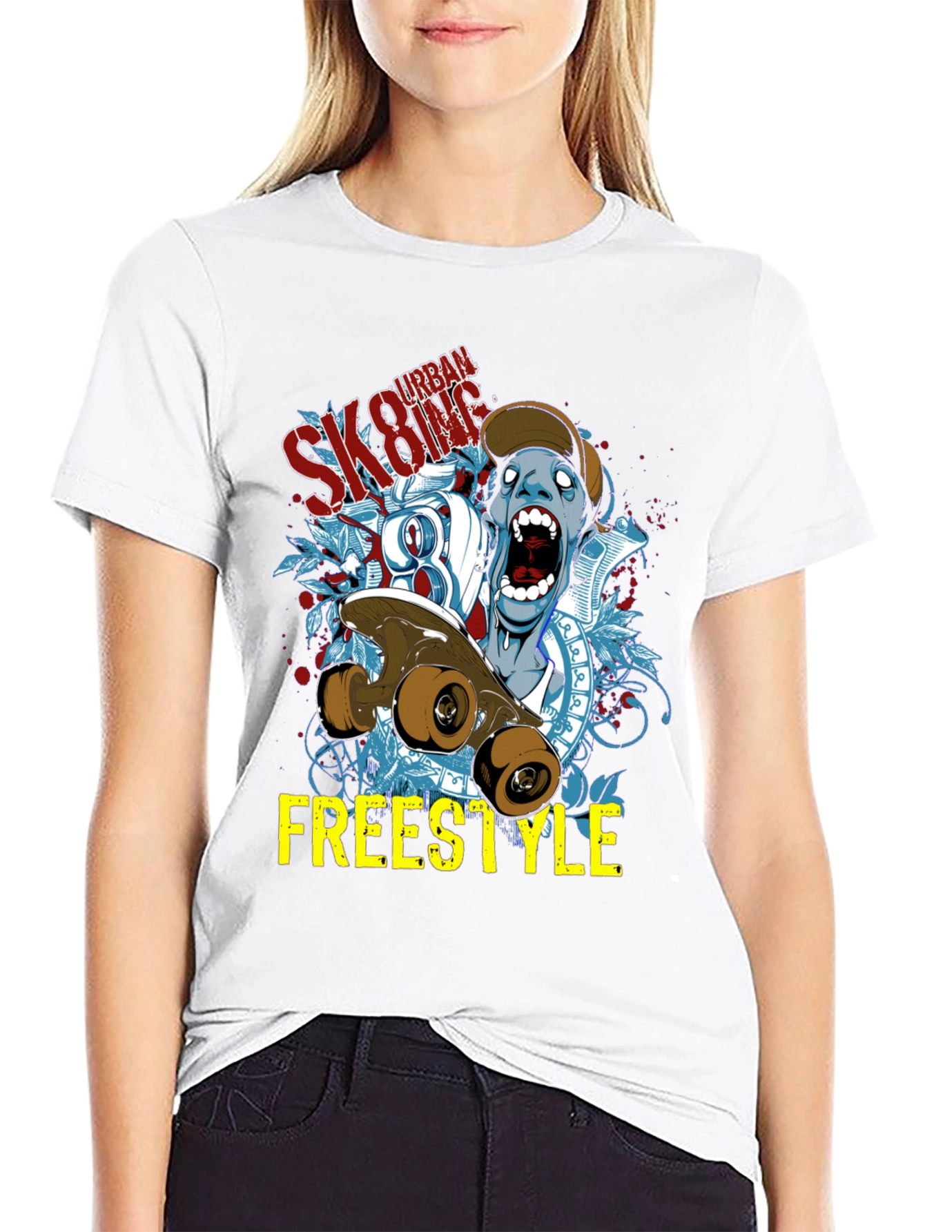 Urban Skateboarding Freestyle Graphic Tee