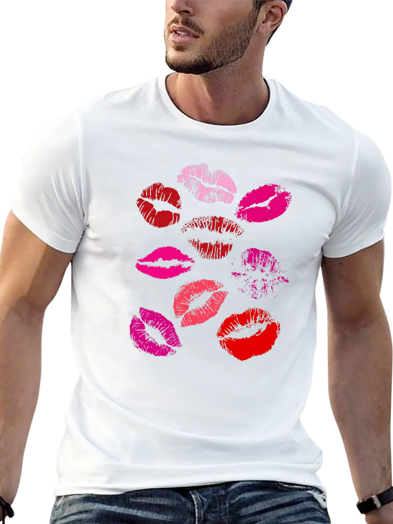 Kiss Print Black T-Shirt