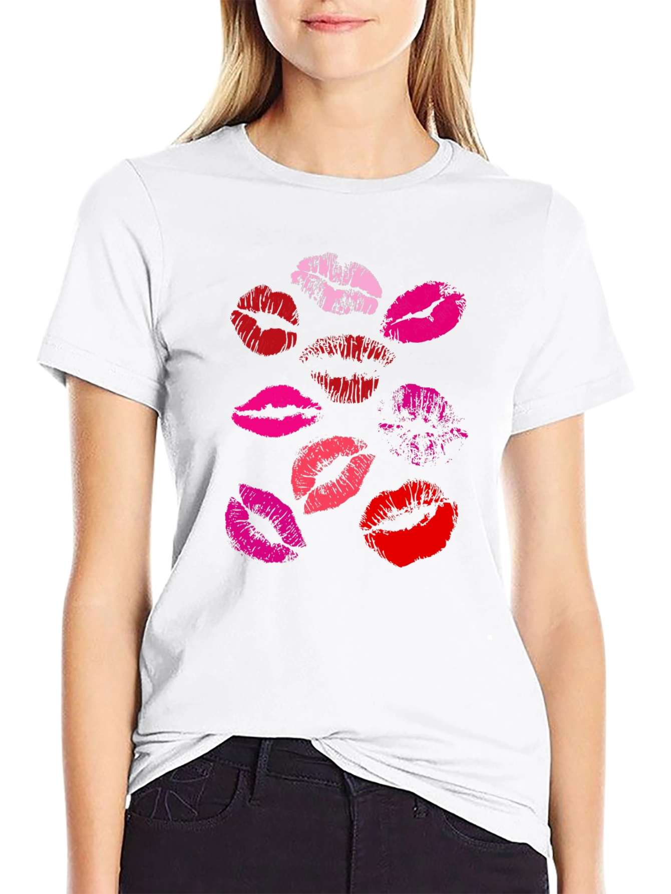 Kiss Print Black T-Shirt