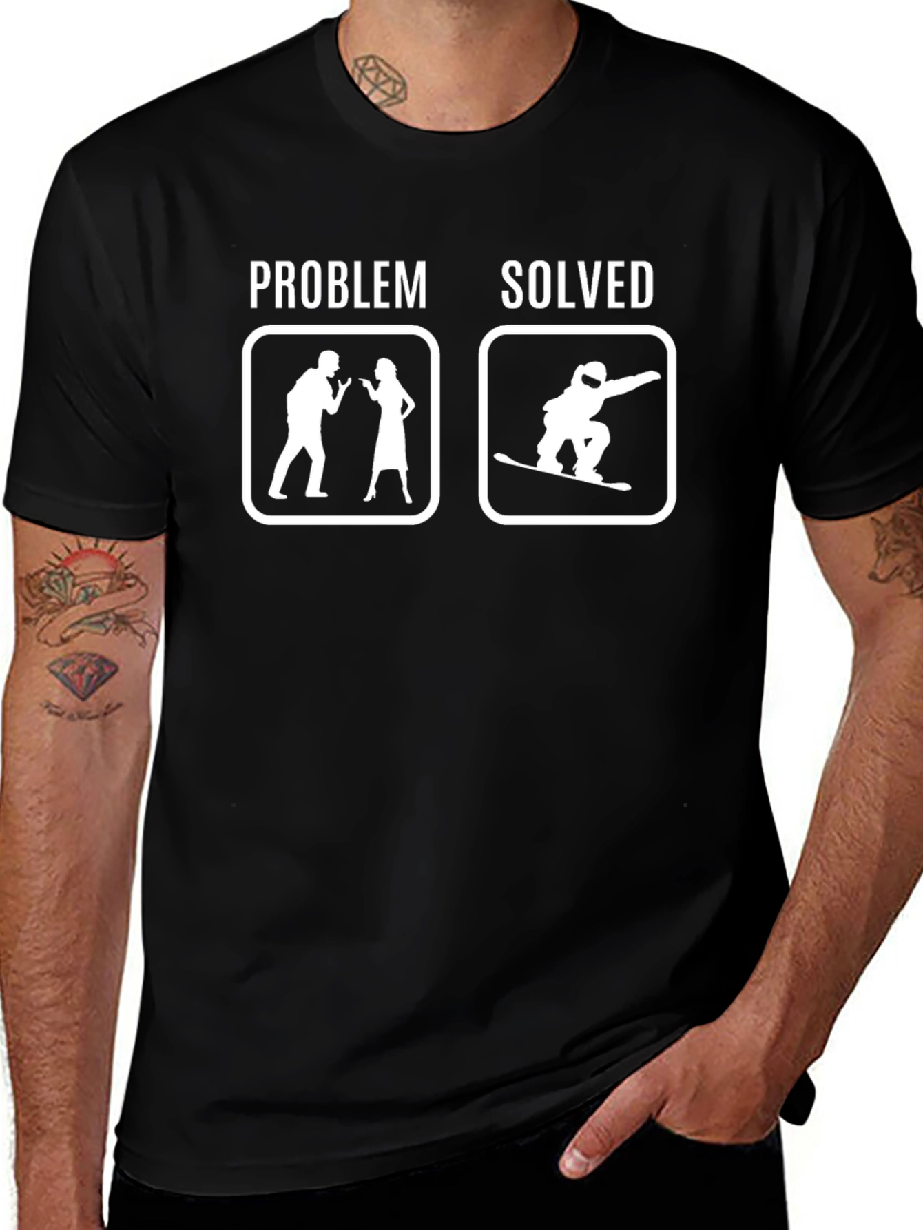 Problem Solved Snowboard T-Shirt