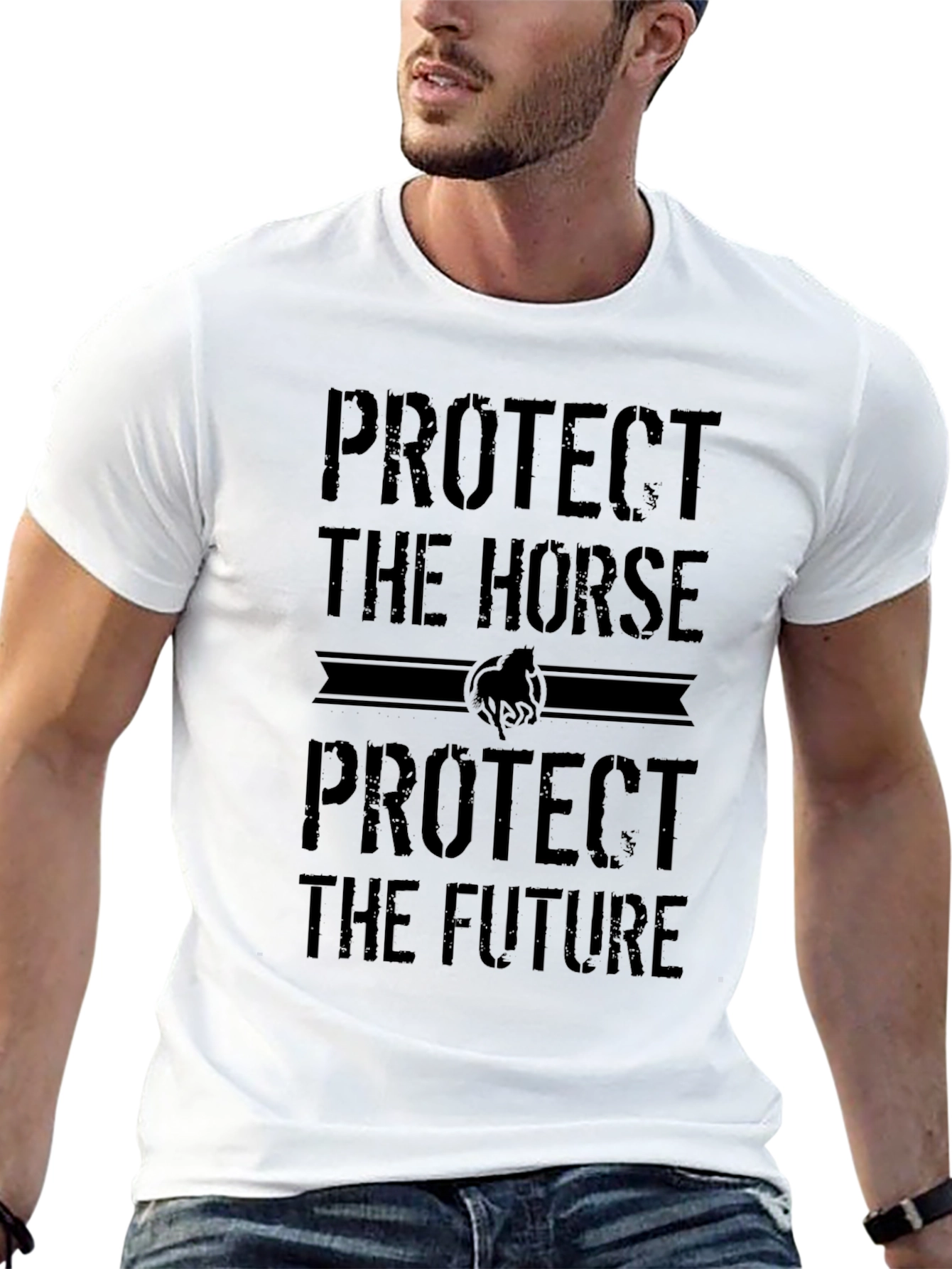 Protect the Horse T-Shirt: Unisex Black Tee