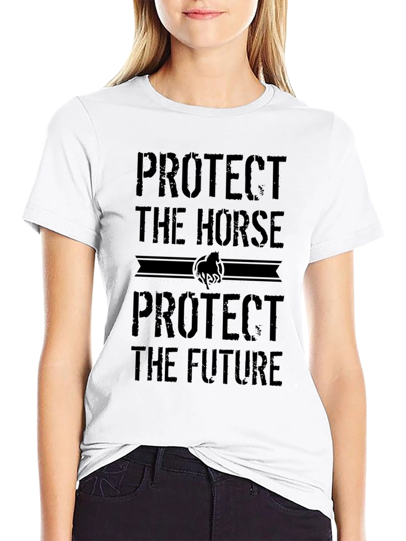 Protect the Horse T-Shirt: Unisex Black Tee
