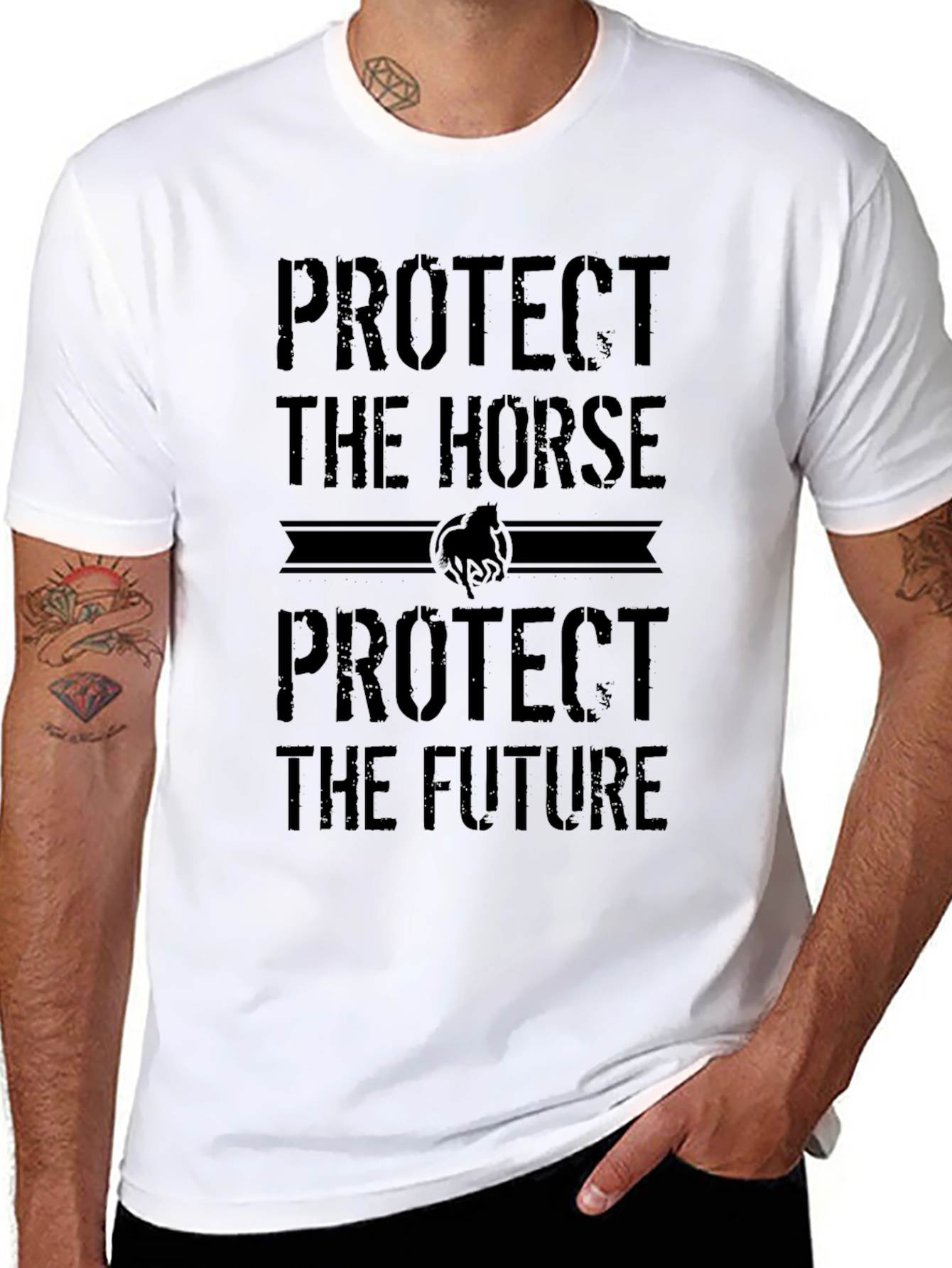 Protect the Horse T-Shirt: Unisex Black Tee