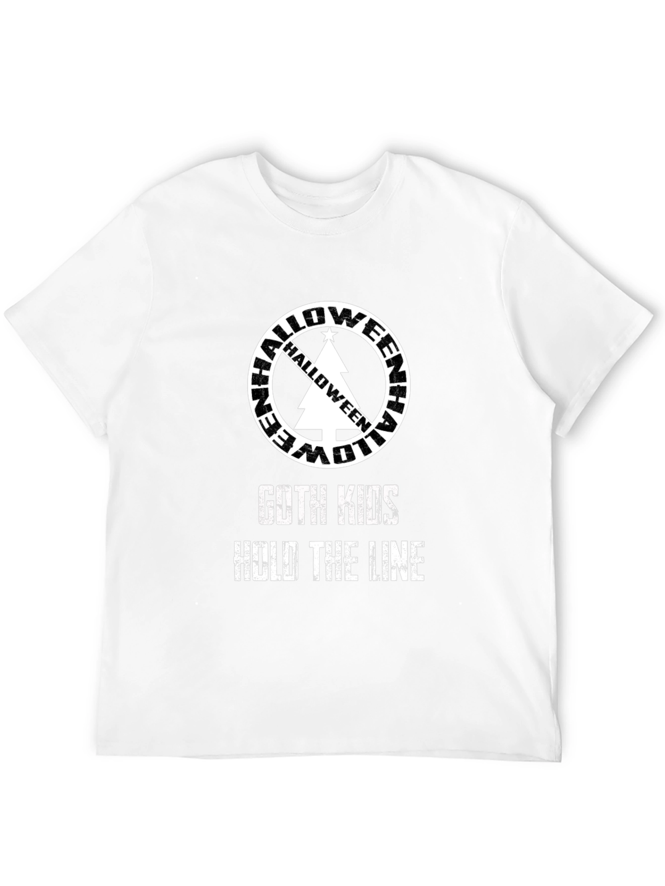 Goth Kids Hold The Line Halloween Tree T-Shirt