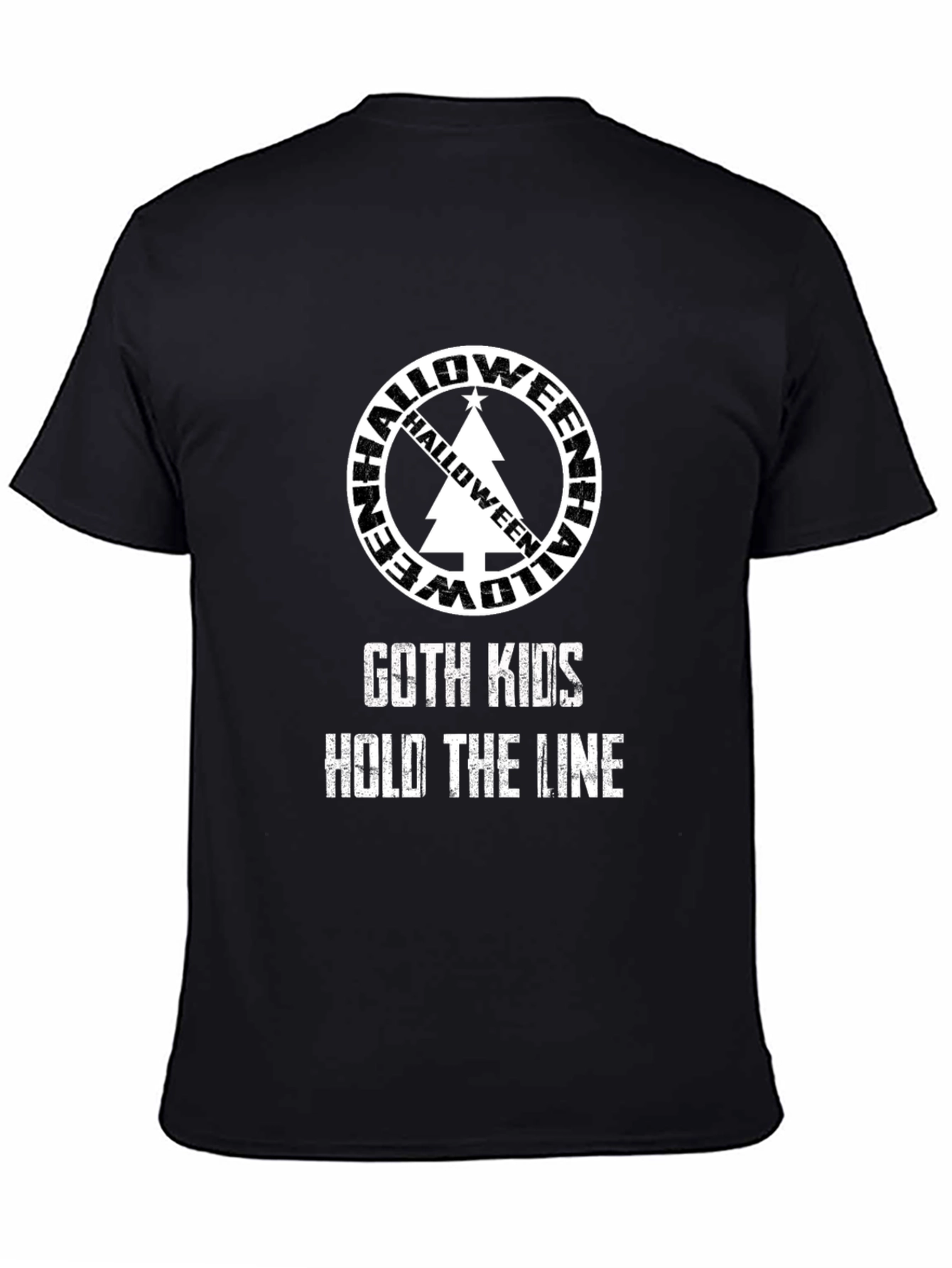 Goth Kids Hold The Line Halloween Tree T-Shirt