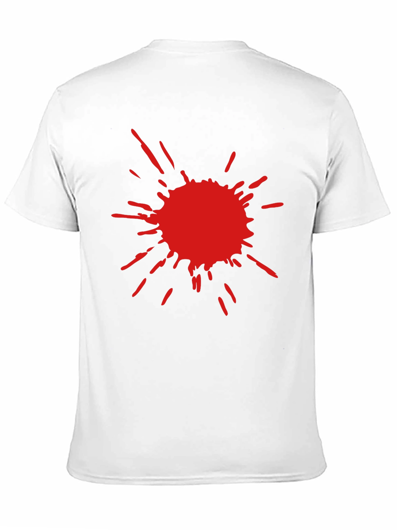 Mens Black T-Shirt with Red Splatter Design