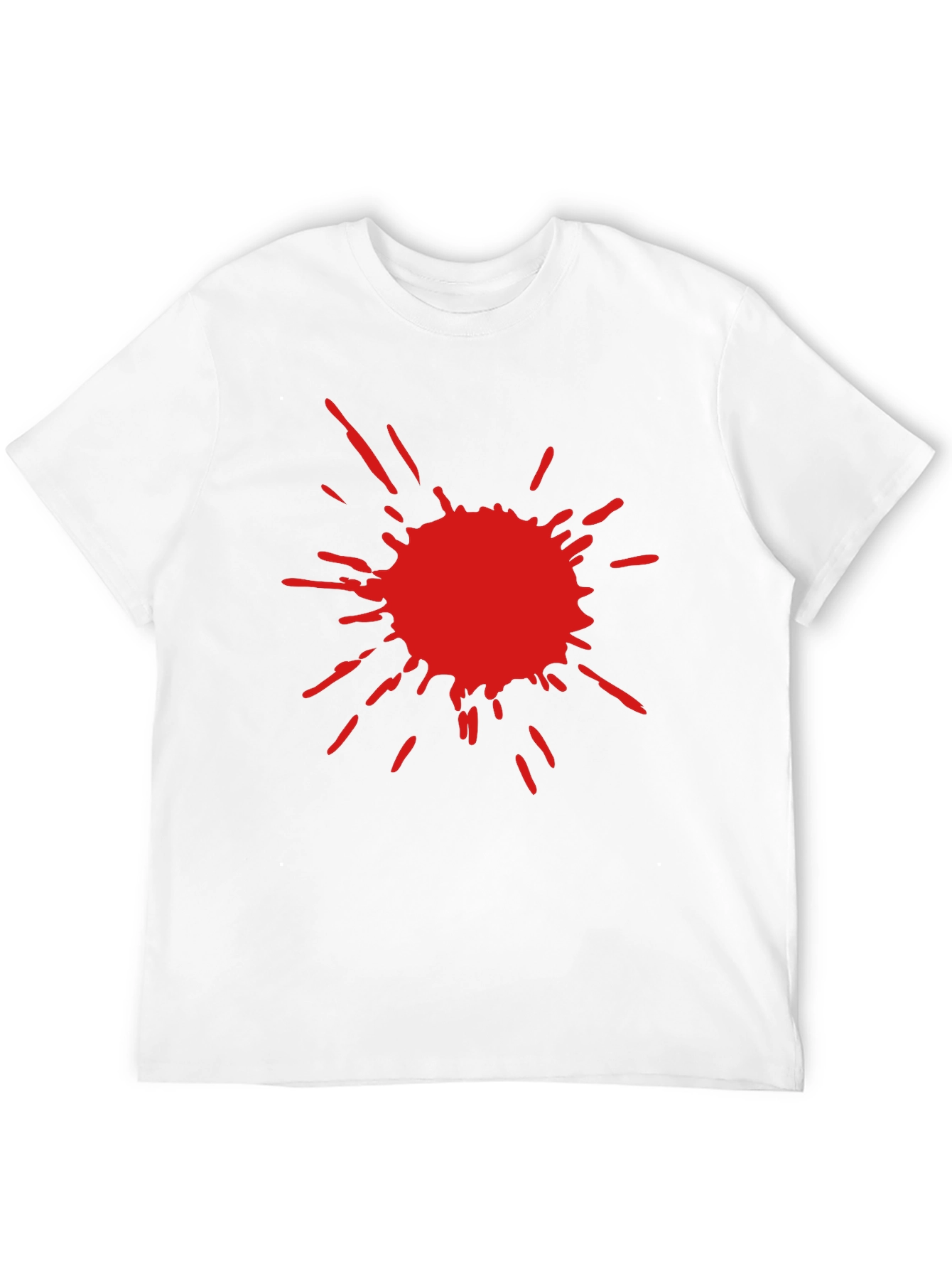 Mens Black T-Shirt with Red Splatter Design