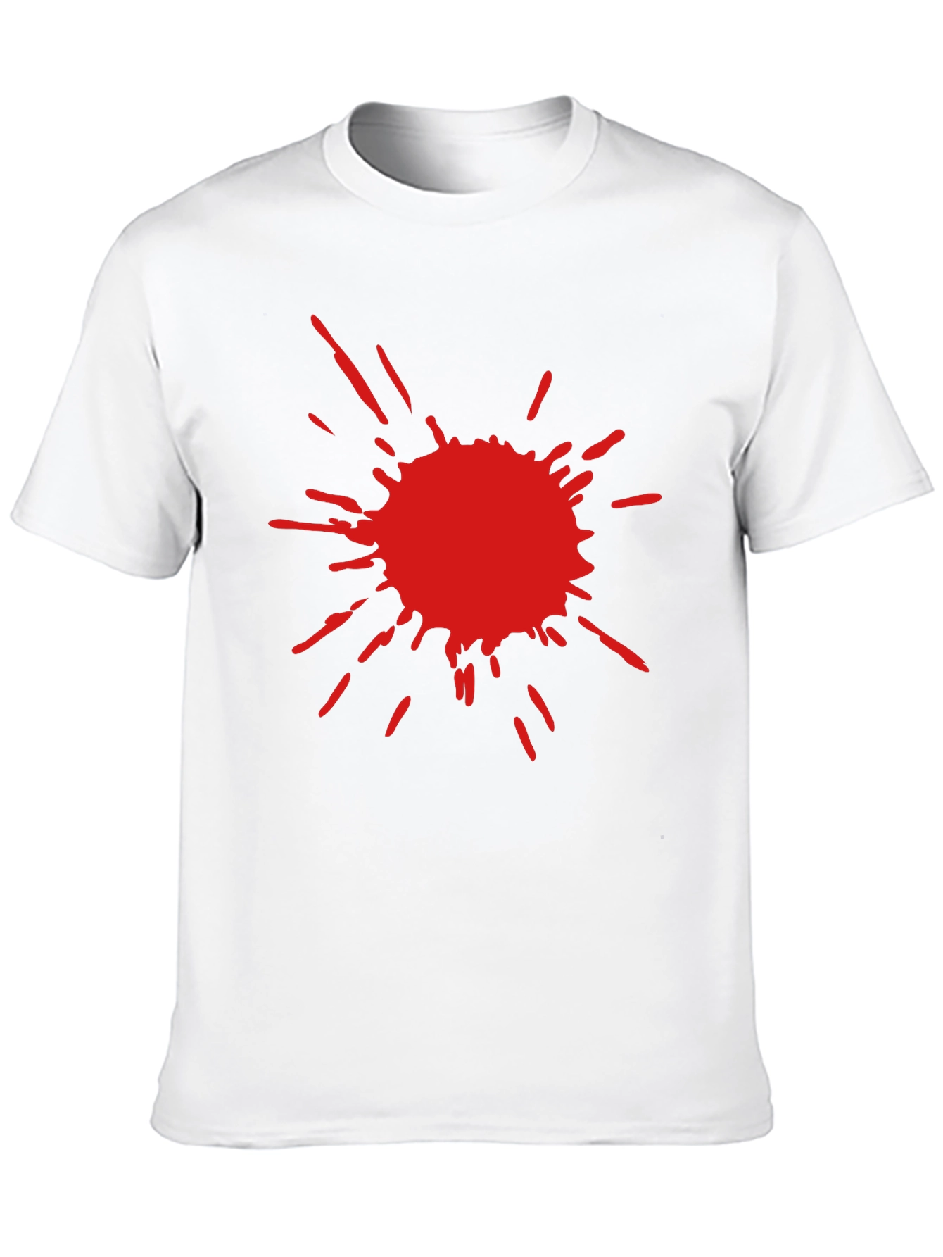 Mens Black T-Shirt with Red Splatter Design