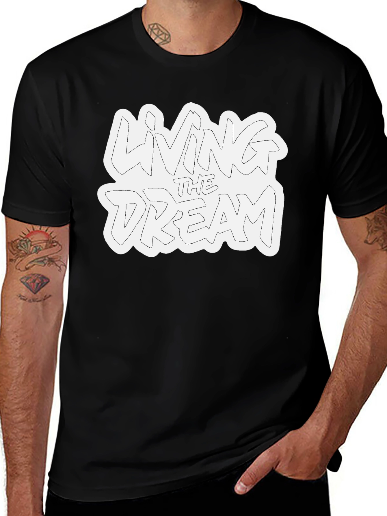 Living the Dream Black Graphic Tee