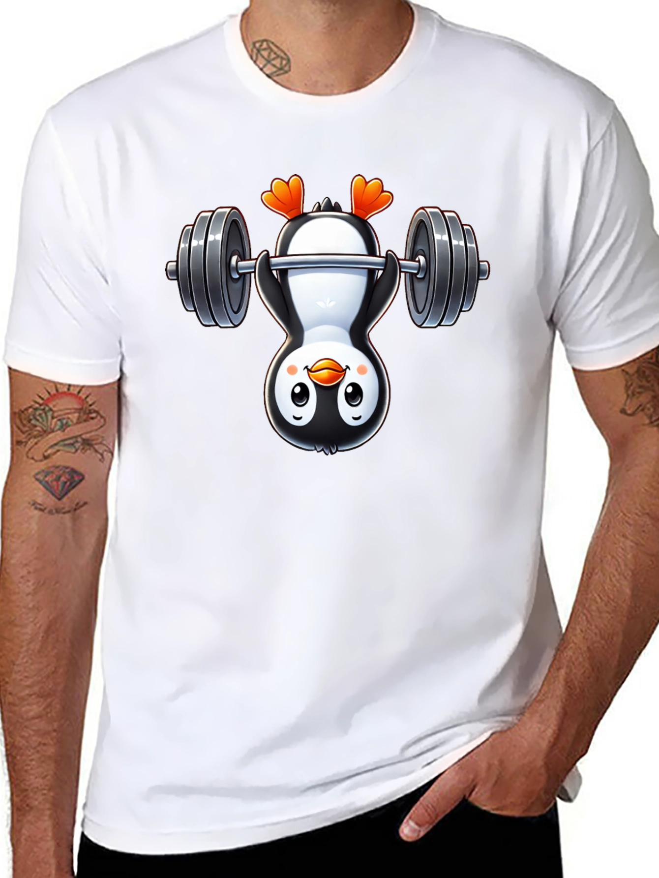 Penguin Gymnast T-Shirt - Black Cotton Tee